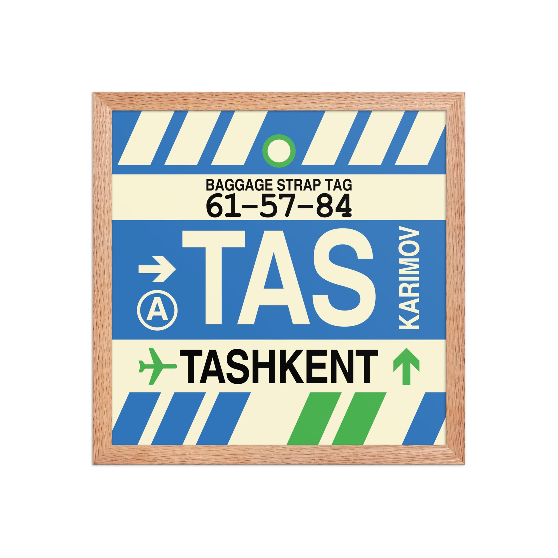 TAS Tashkent Framed Print • Jet Age Baggage Tag Design • YHM Designs - Image 08