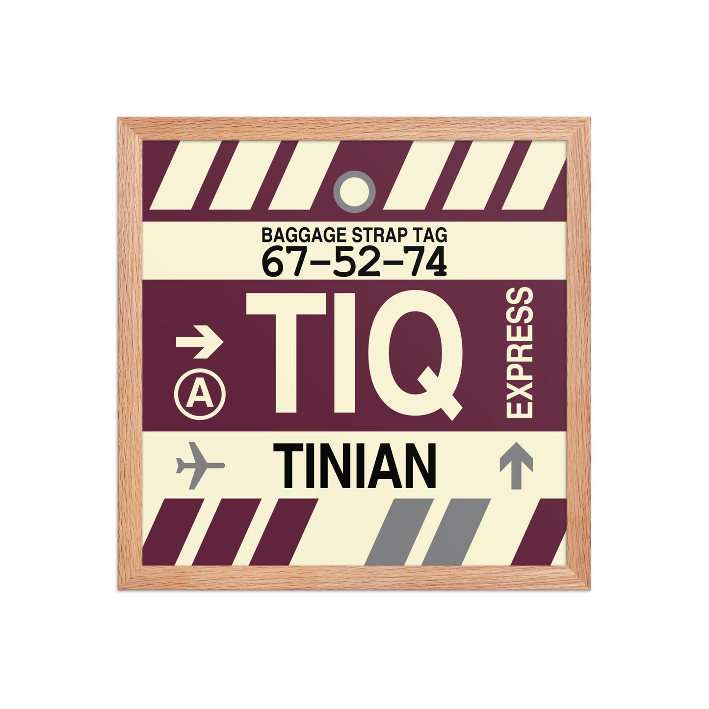 TIQ Tinian Framed Print • Jet Age Baggage Tag Design • YHM Designs - Image 08