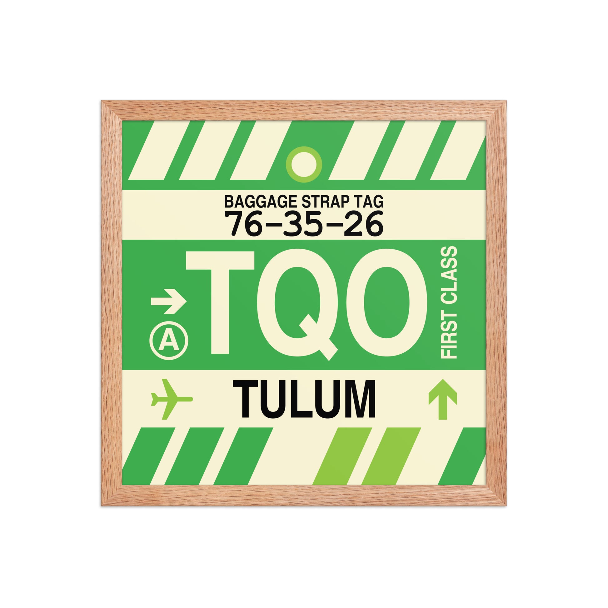 TQO Tulum Framed Print • Jet Age Baggage Tag Design • YHM Designs - Image 08