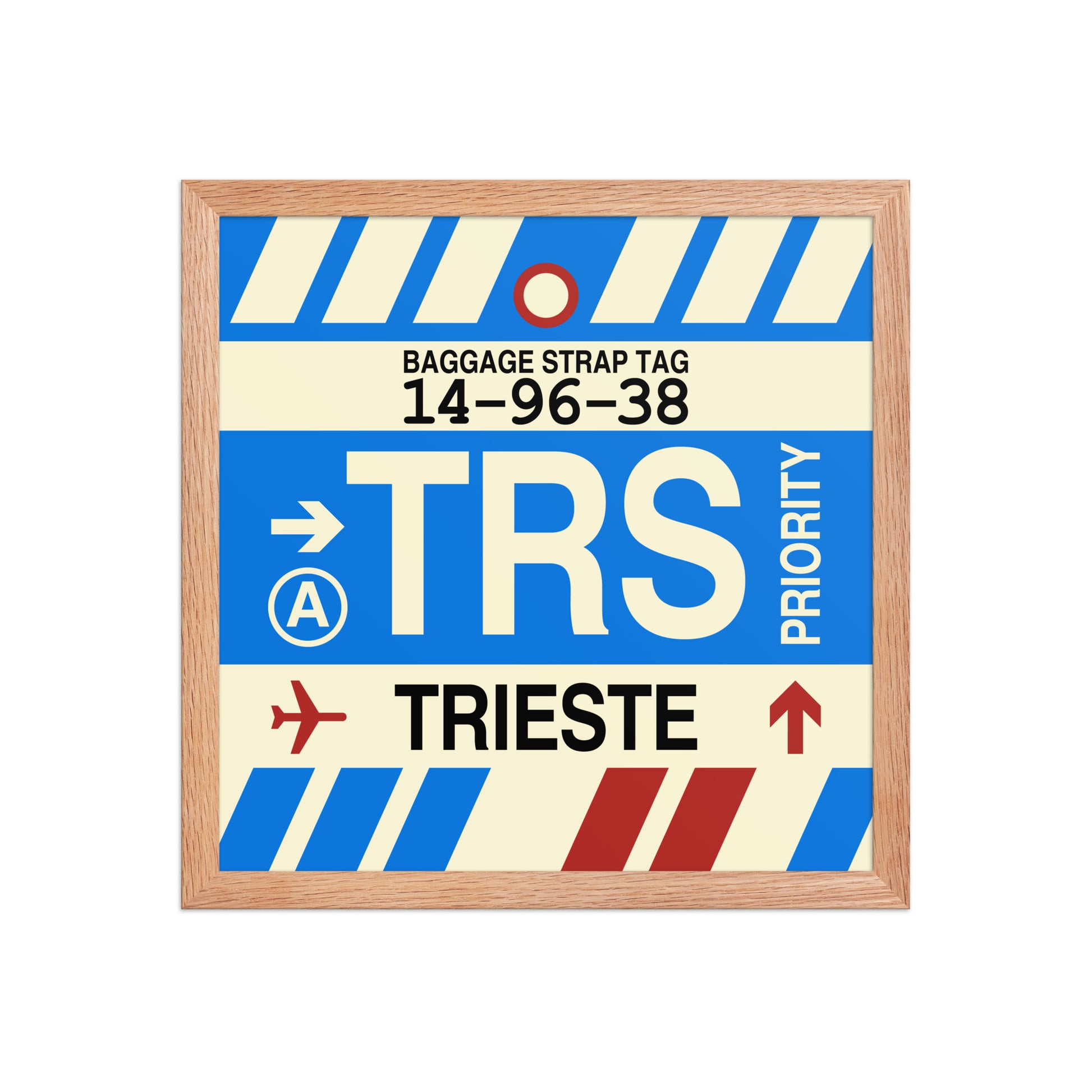 TRS Trieste Framed Print • Jet Age Baggage Tag Design • YHM Designs - Image 08