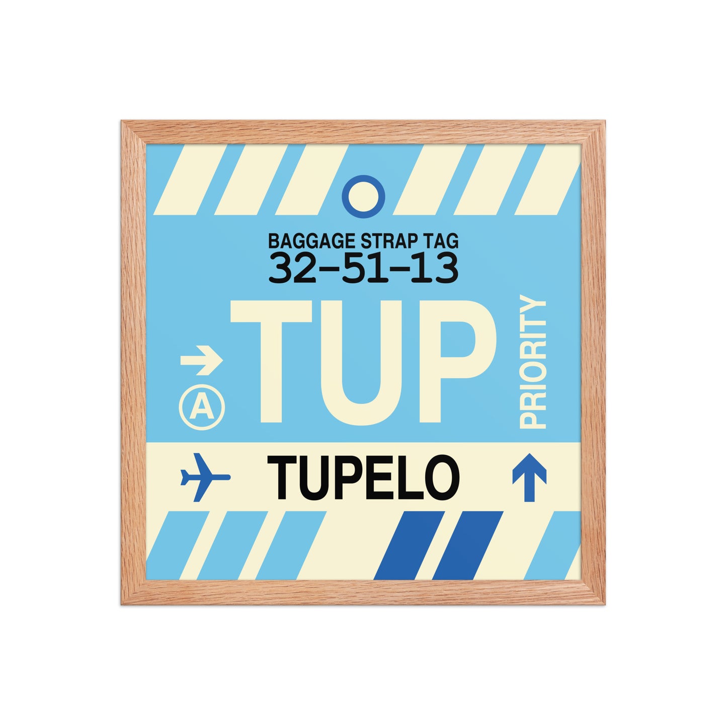 TUP Tupelo Framed Print • Jet Age Baggage Tag Design • YHM Designs - Image 08