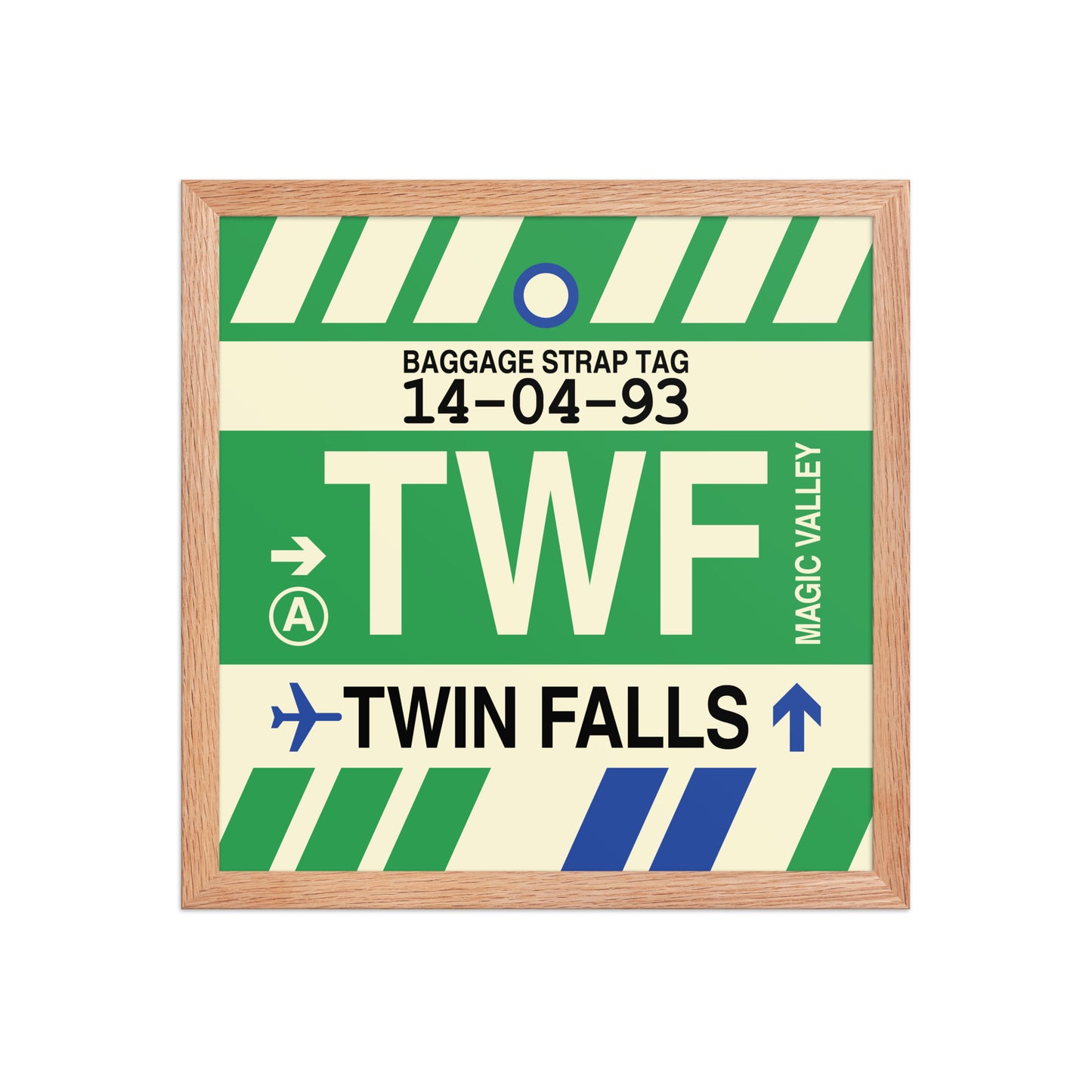 TWF Twin Falls Framed Print • Jet Age Baggage Tag Design • YHM Designs - Image 08