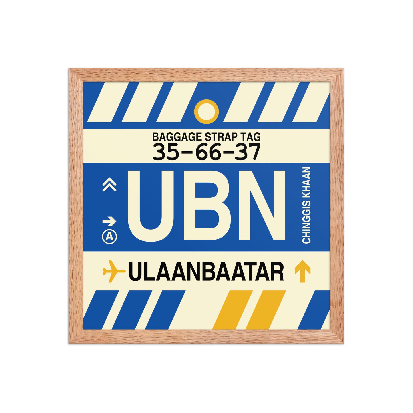 UBN Ulaanbaatar Framed Print • Jet Age Baggage Tag Design • YHM Designs - Image 08