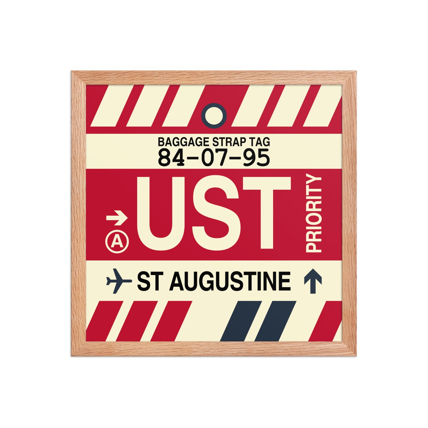 UST St. Augustine Framed Print • Jet Age Baggage Tag Design • YHM Designs - Image 08