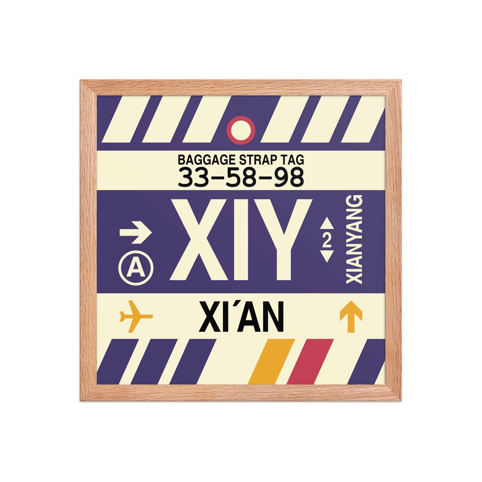 XIY Xi'an Framed Print • Jet Age Baggage Tag Design • YHM Designs - Image 08