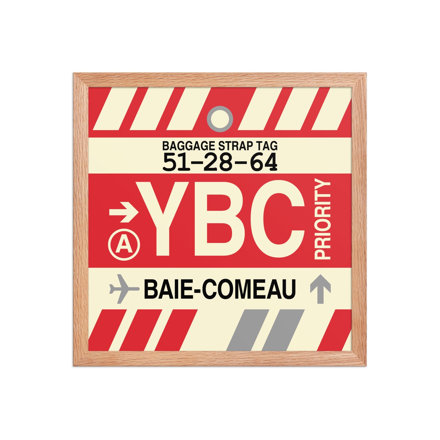 YBC Baie-Comeau Framed Print • Jet Age Baggage Tag Design • YHM Designs - Image 08