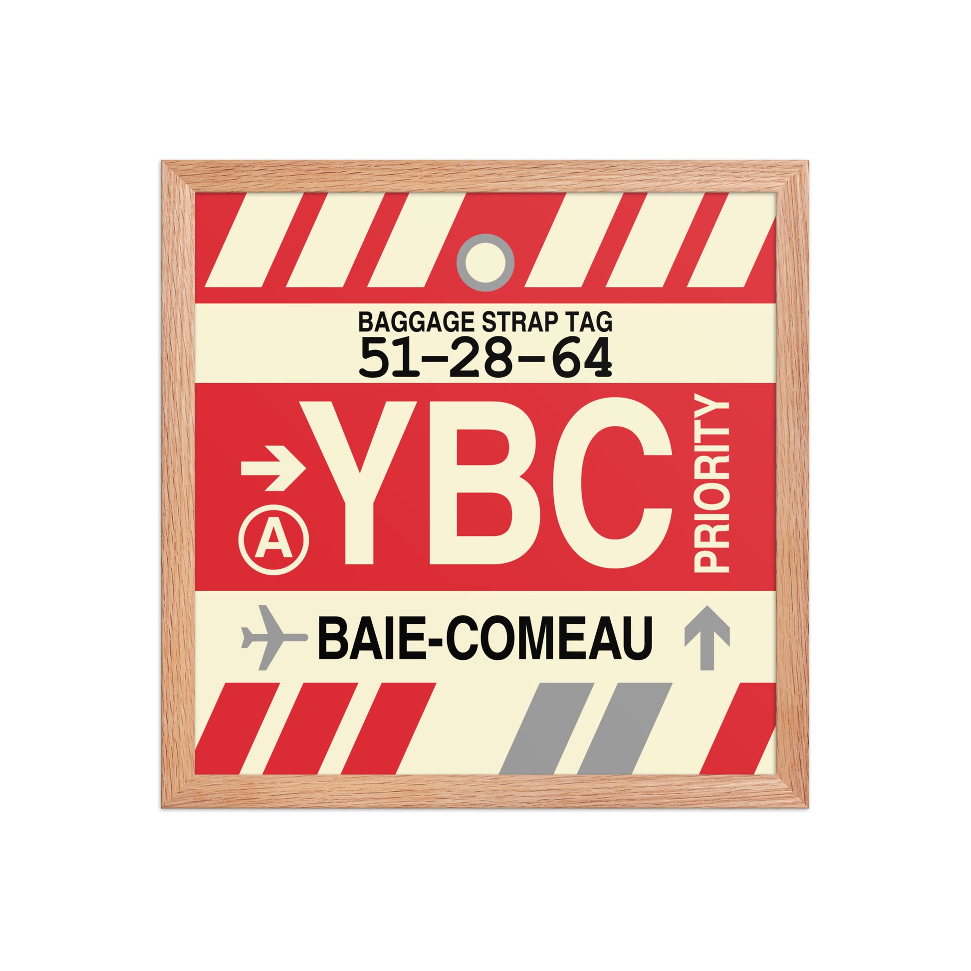 YBC Baie-Comeau Framed Print • Jet Age Baggage Tag Design • YHM Designs - Image 08