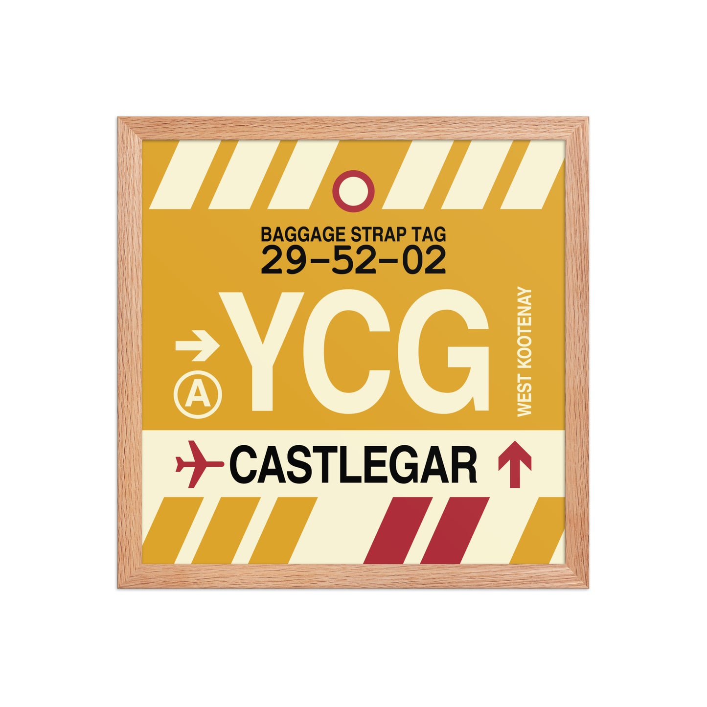 YCG Castlegar Framed Print • Jet Age Baggage Tag Design • YHM Designs - Image 08