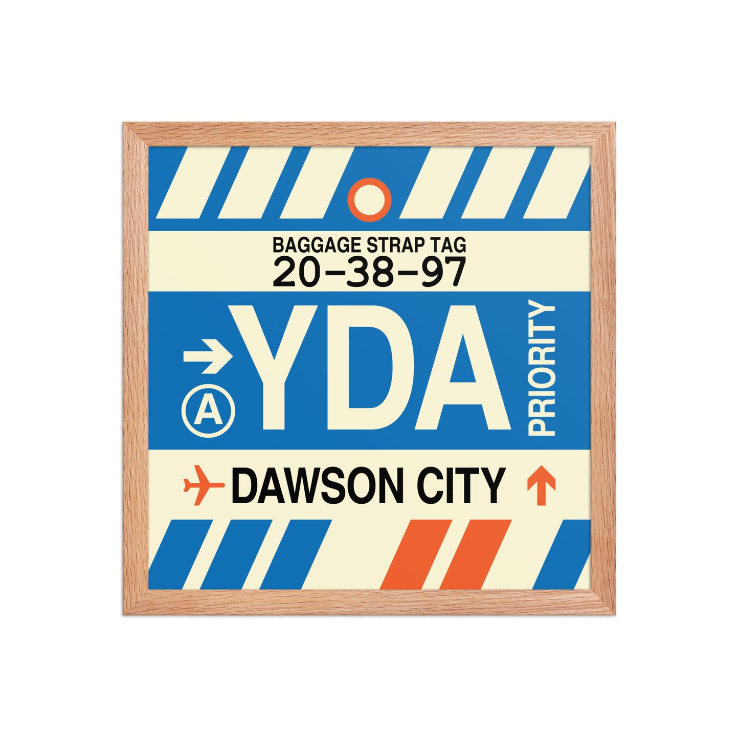 YDA Dawson City Framed Print • Jet Age Baggage Tag Design • YHM Designs - Image 08