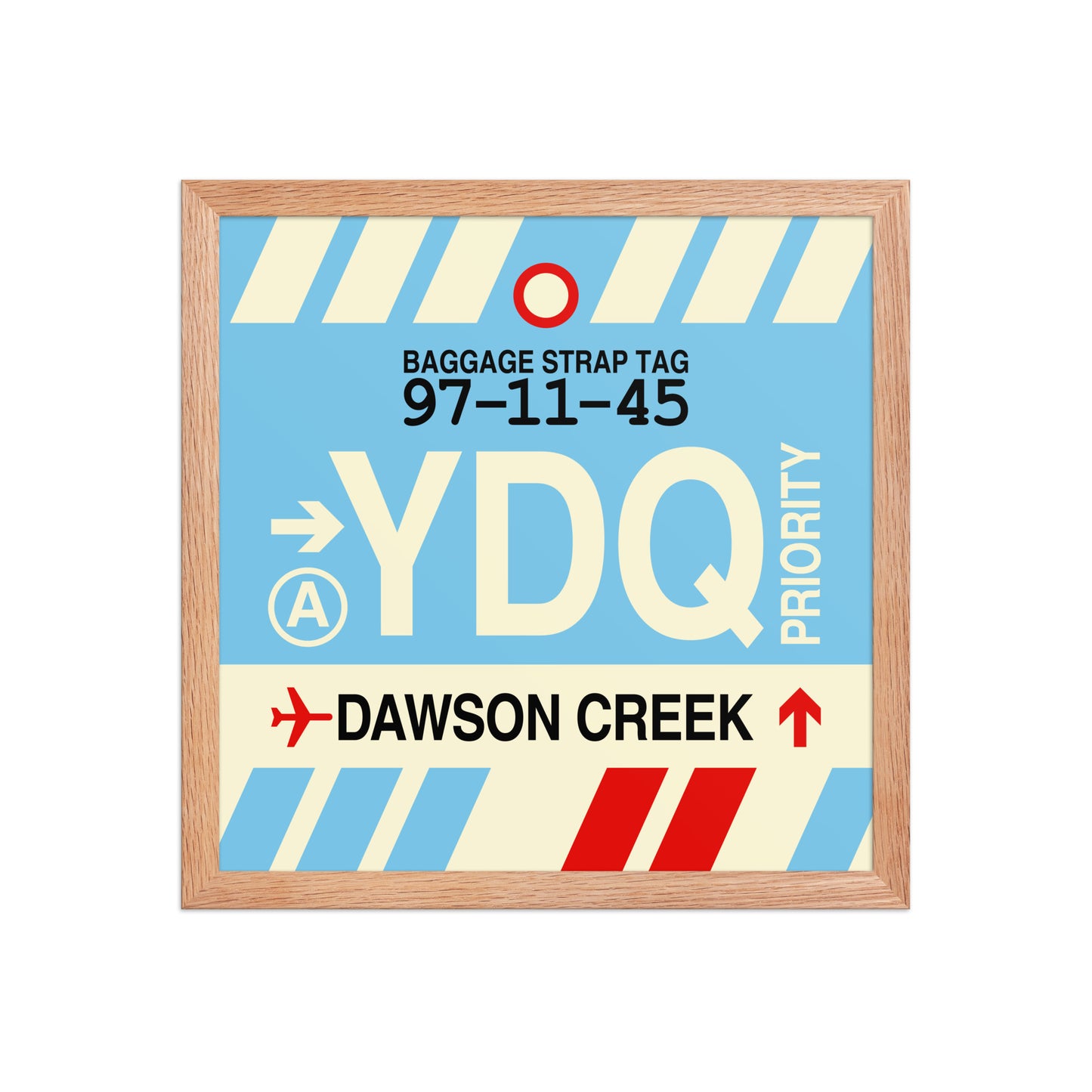 YDQ Dawson Creek Framed Print • Jet Age Baggage Tag Design • YHM Designs - Image 08