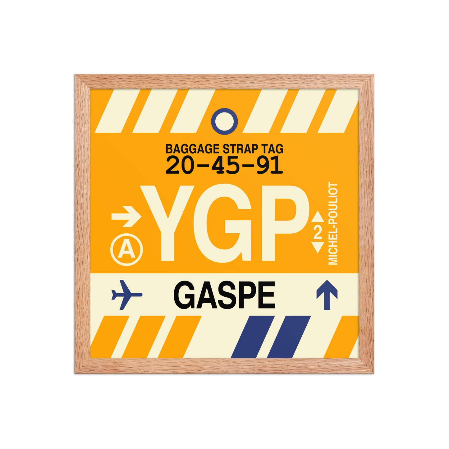 YGP Gaspé Framed Print • Jet Age Baggage Tag Design • YHM Designs - Image 08
