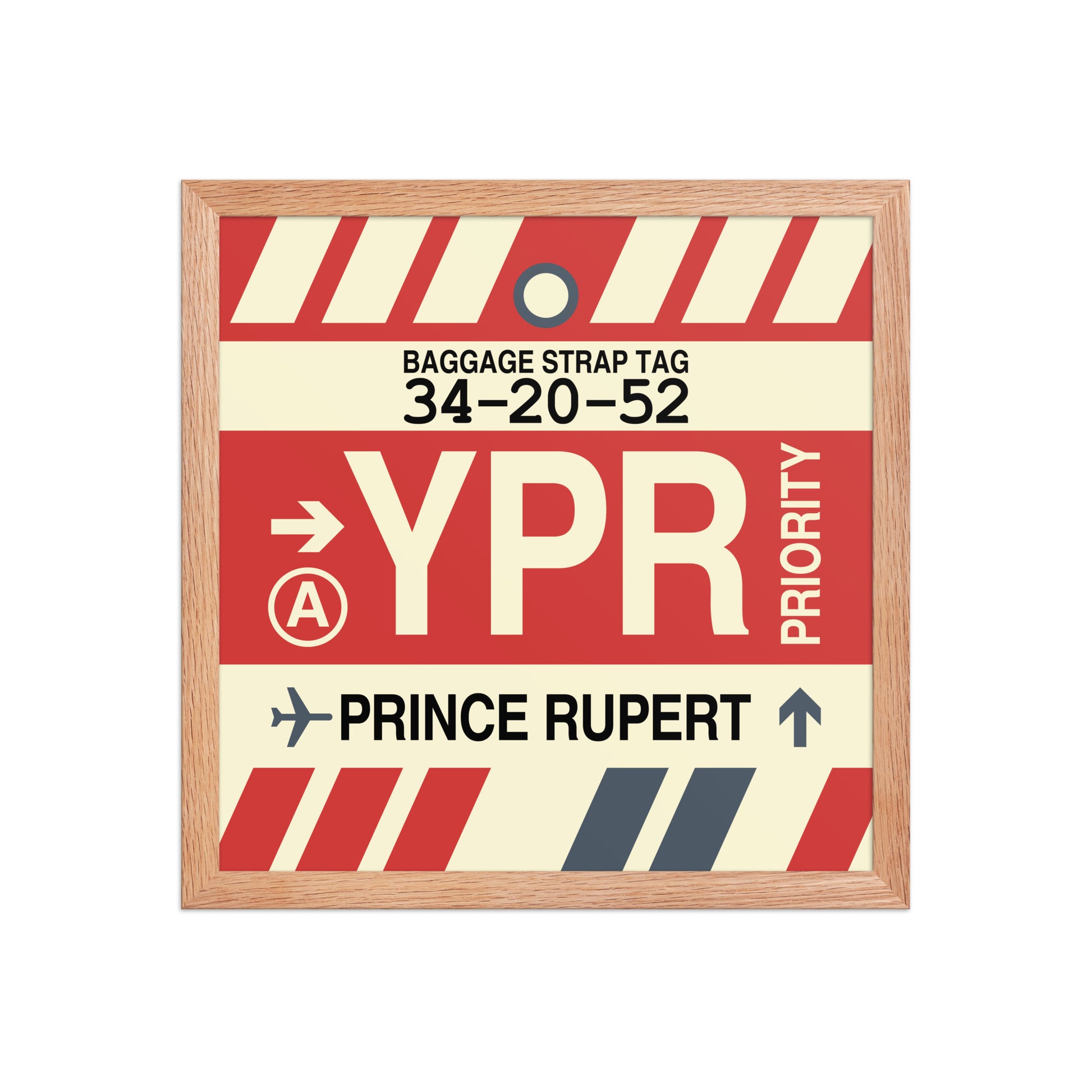 YPR Prince Rupert Framed Print • Jet Age Baggage Tag Design • YHM Designs - Image 08
