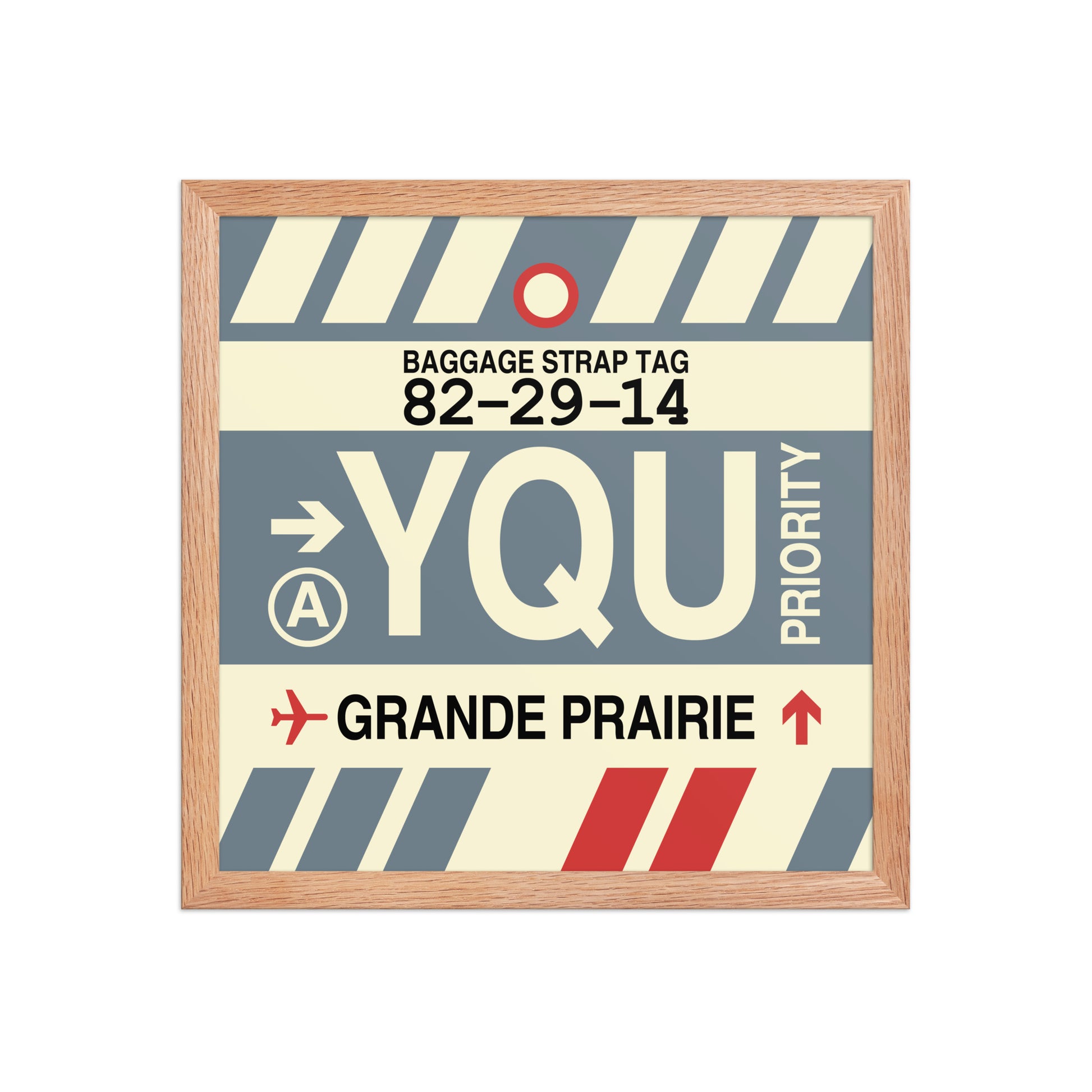 YQU Grande Prairie Framed Print • Jet Age Baggage Tag Design • YHM Designs - Image 08
