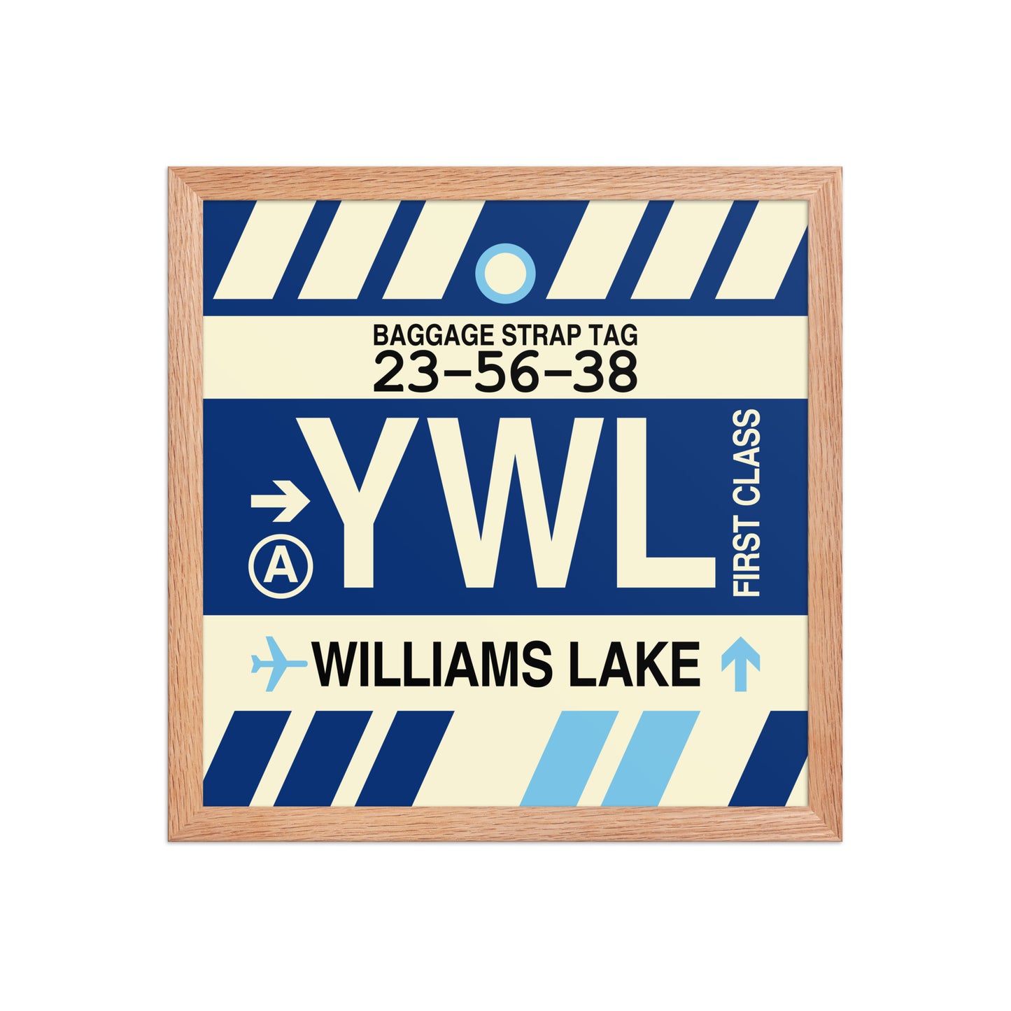 YWL Williams Lake Framed Print • Jet Age Baggage Tag Design • YHM Designs - Image 08
