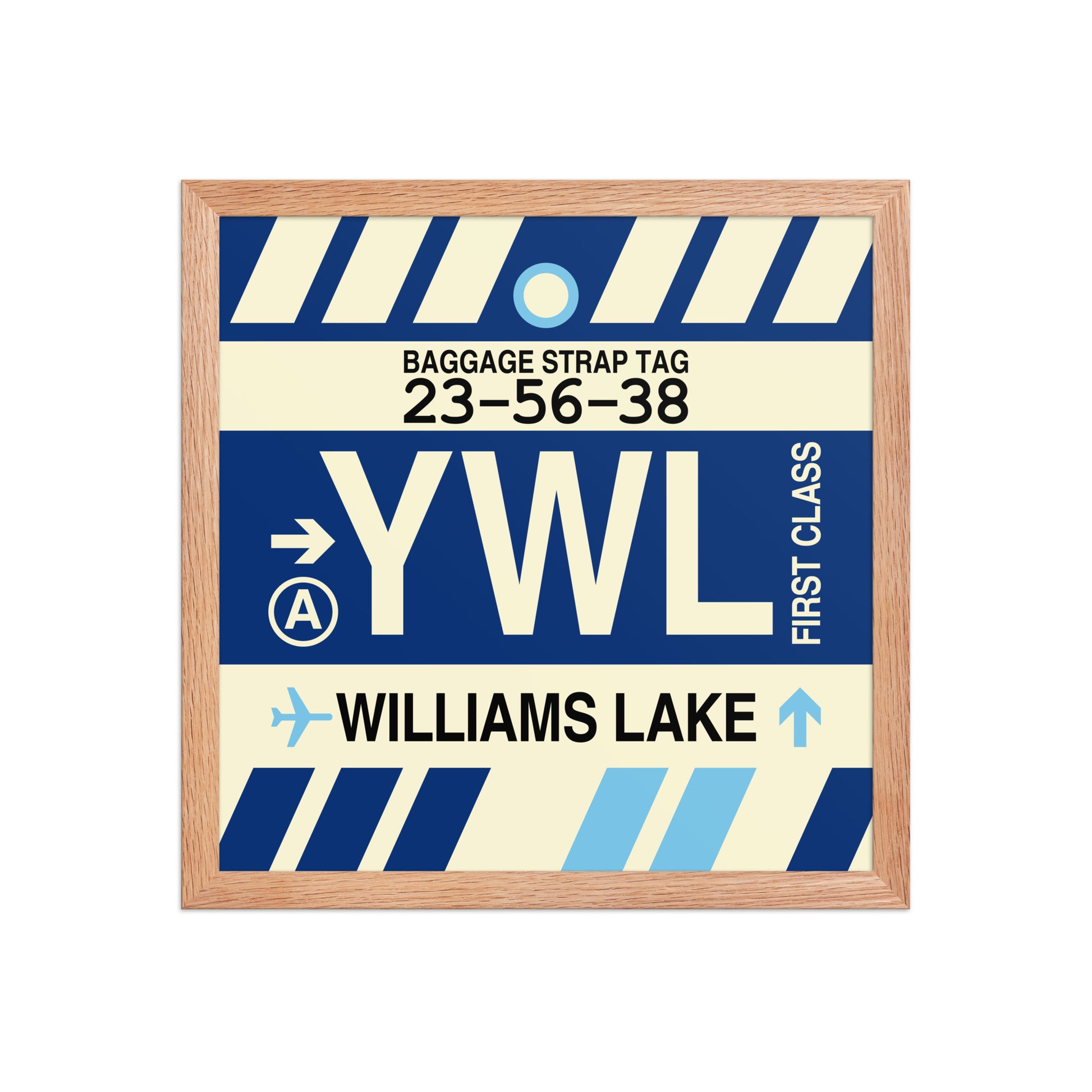 YWL Williams Lake Framed Print • Jet Age Baggage Tag Design • YHM Designs - Image 08