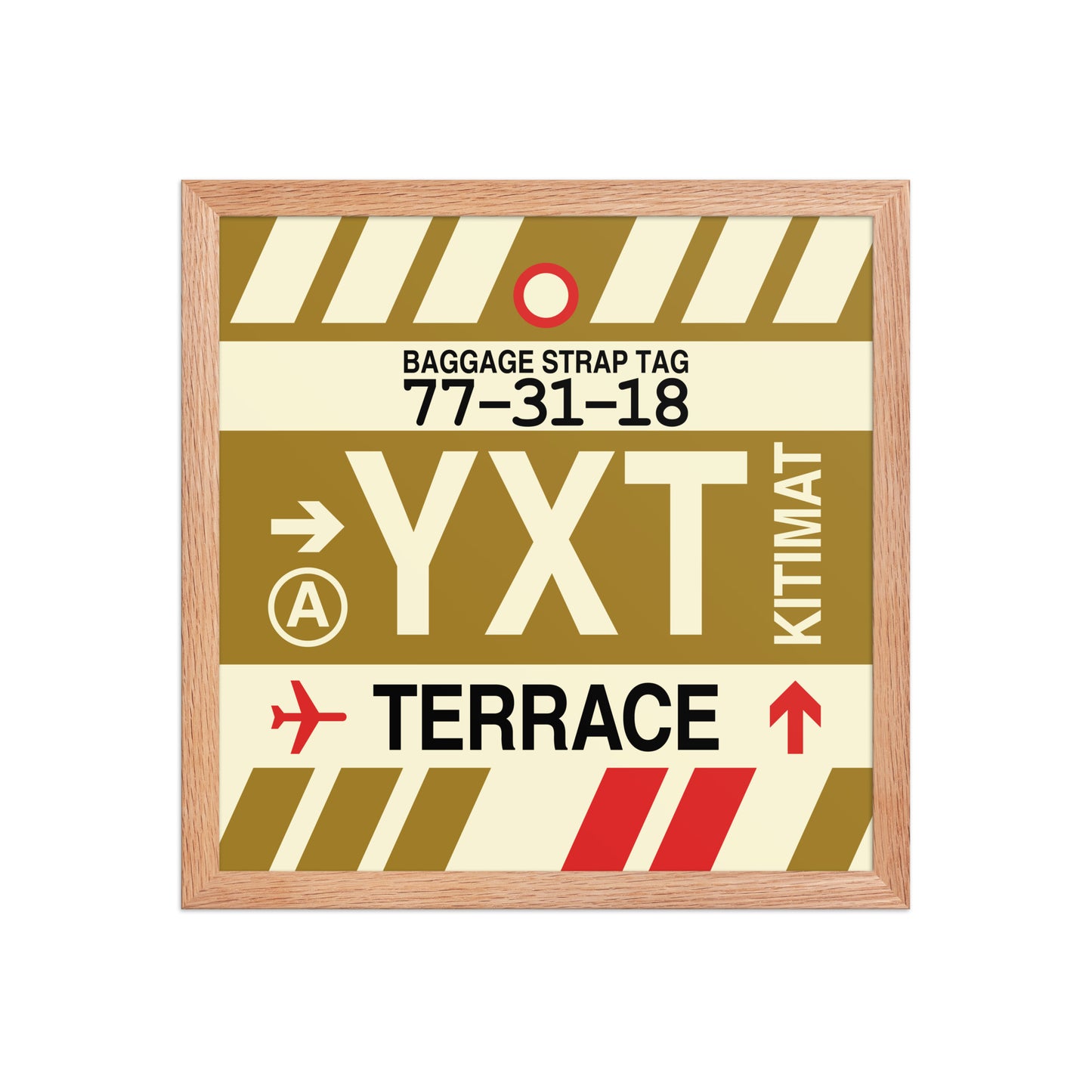 YXT Terrace Framed Print • Jet Age Baggage Tag Design • YHM Designs - Image 08