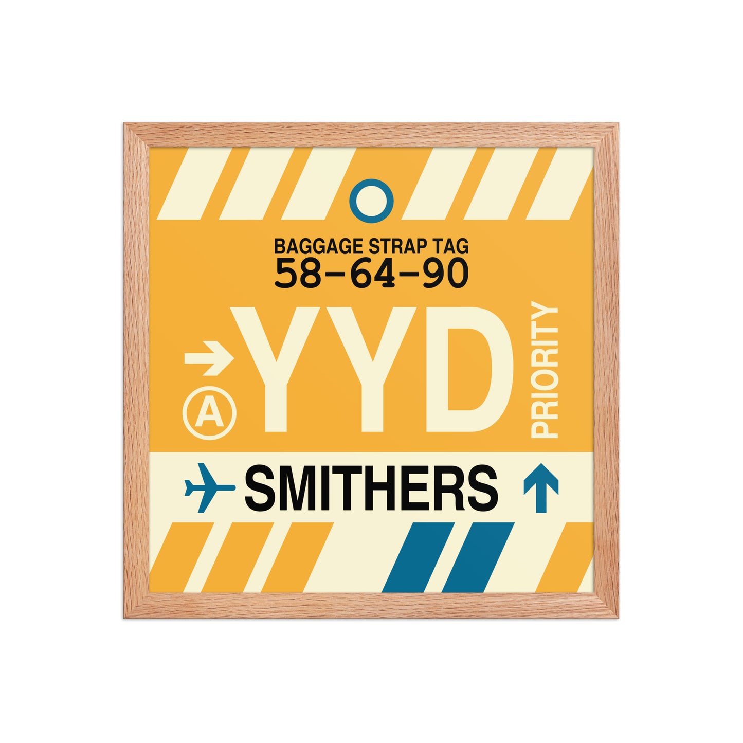 YYD Smithers Framed Print • Jet Age Baggage Tag Design • YHM Designs - Image 08