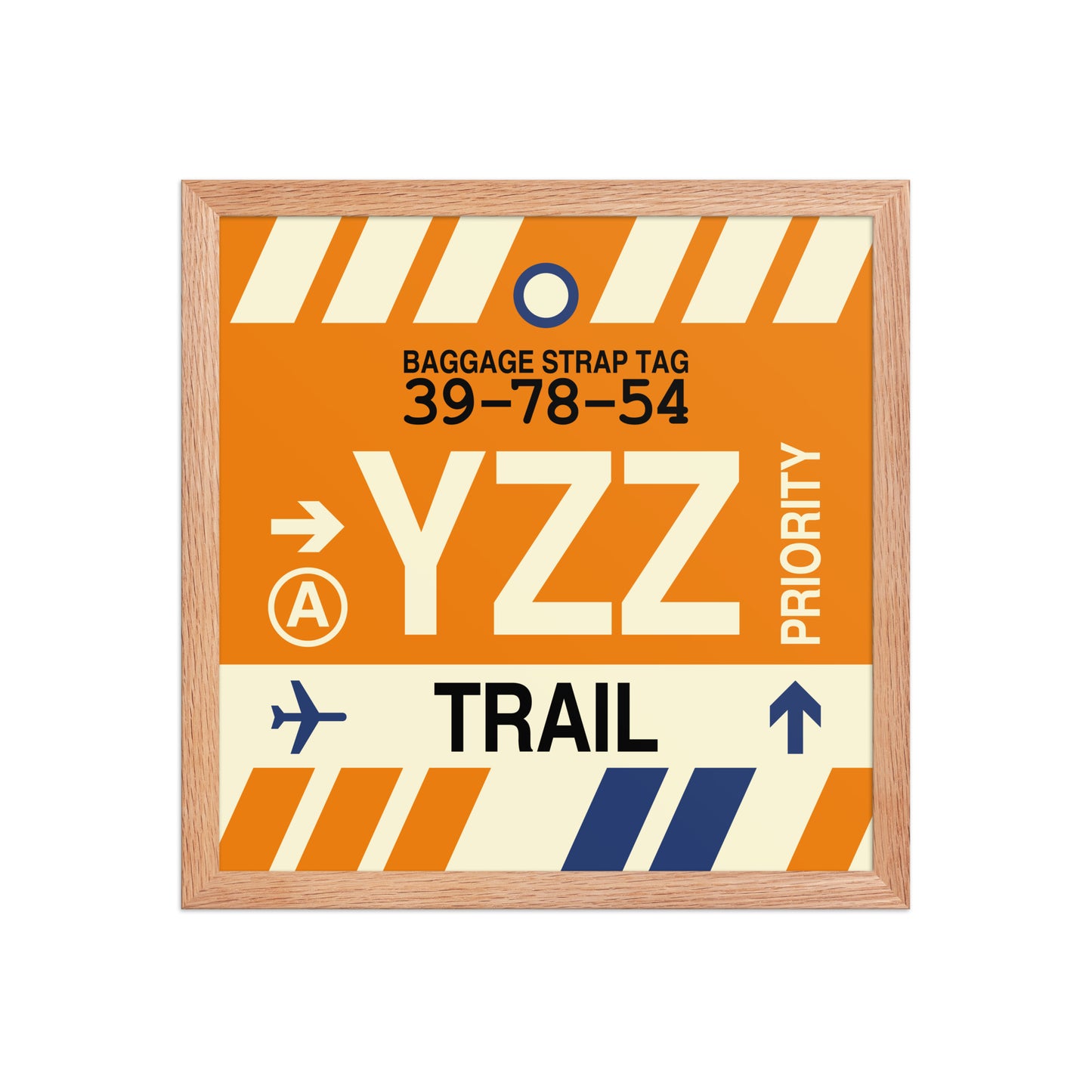 YZZ Trail Framed Print • Jet Age Baggage Tag Design • YHM Designs - Image 08