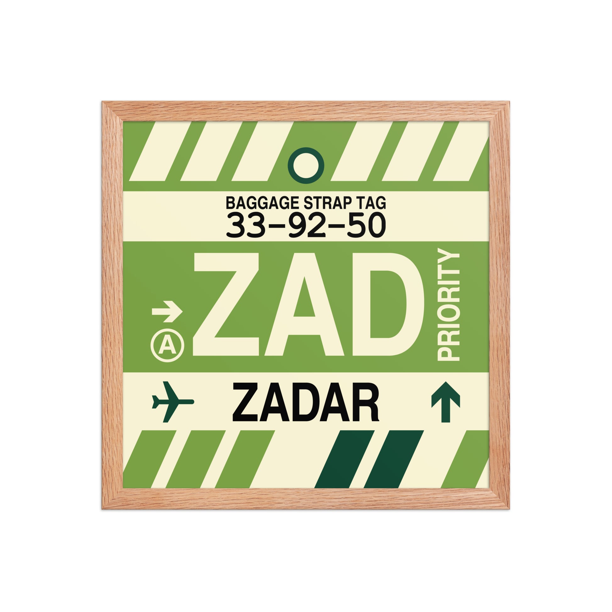 ZAD Zadar Framed Print • Jet Age Baggage Tag Design • YHM Designs - Image 08