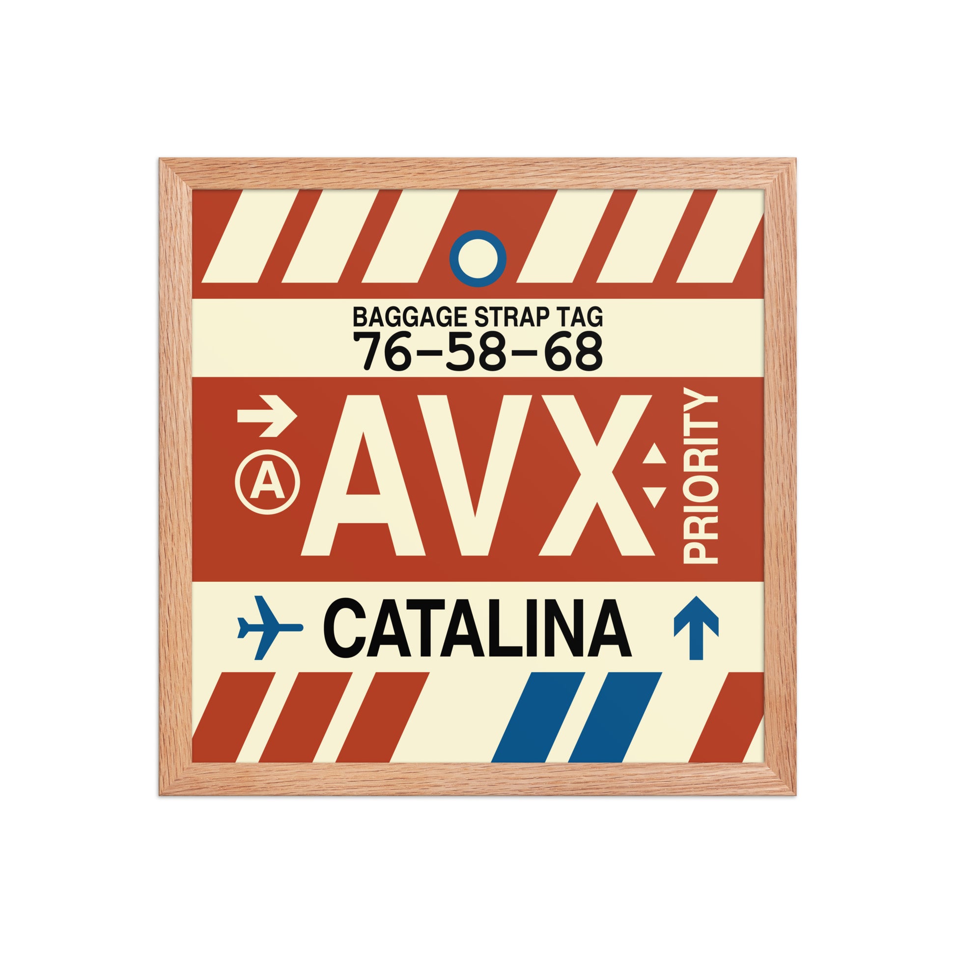 AVX Santa Catalina Framed Print • Jet Age Baggage Tag Design • YHM Designs - Image 08