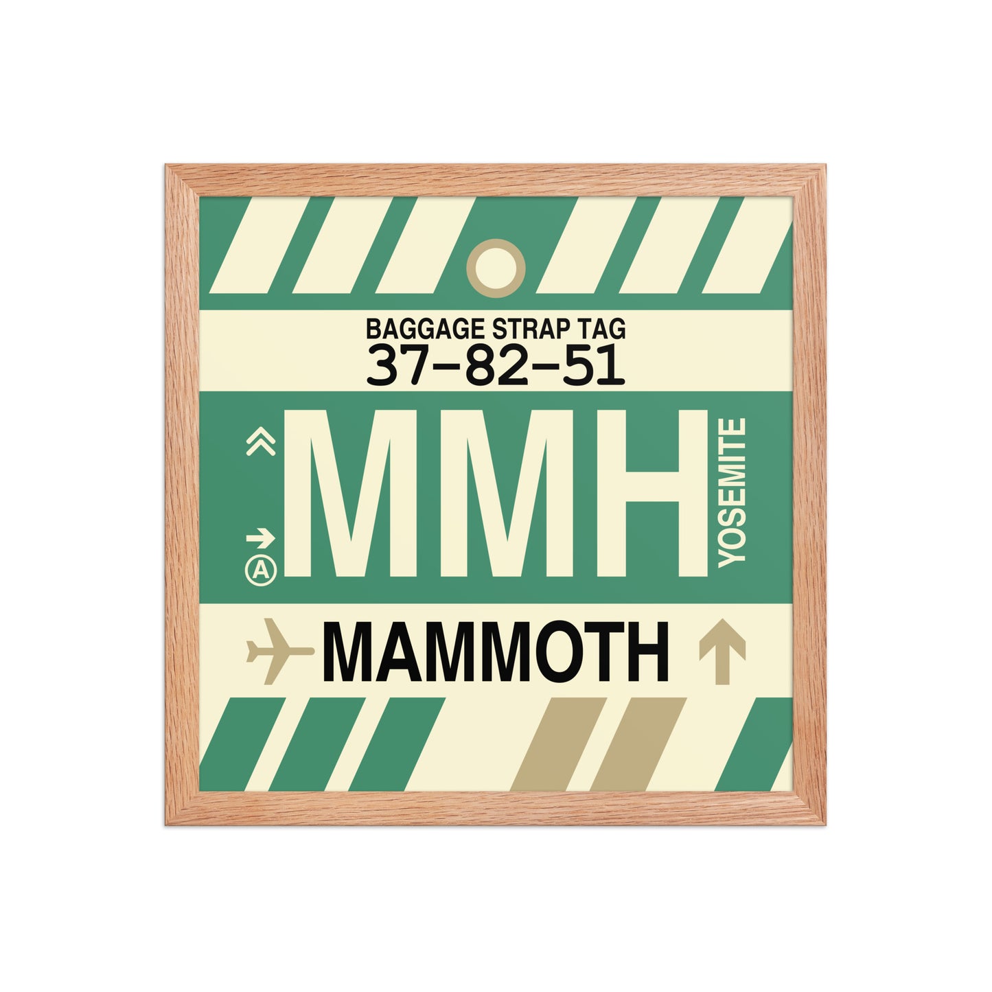 MMH Mammoth Lakes Framed Print • Jet Age Baggage Tag Design • YHM Designs - Image 08