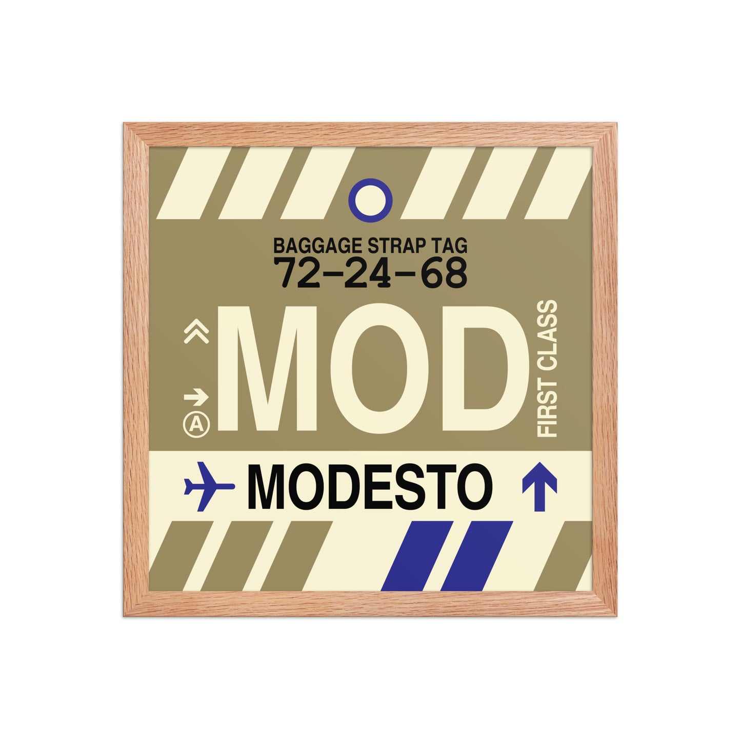 MOD Modesto Framed Print • Jet Age Baggage Tag Design • YHM Designs - Image 08