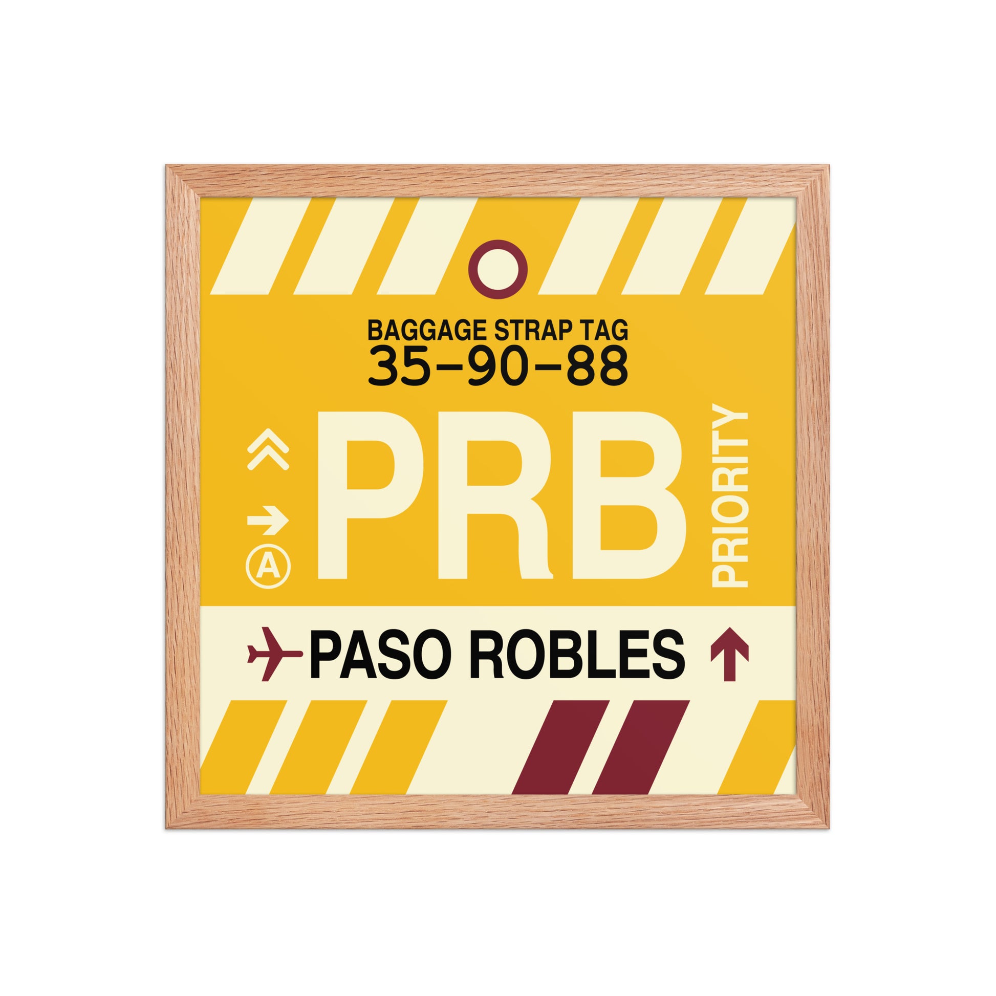 PRB Paso Robles Framed Print • Jet Age Baggage Tag Design • YHM Designs - Image 08