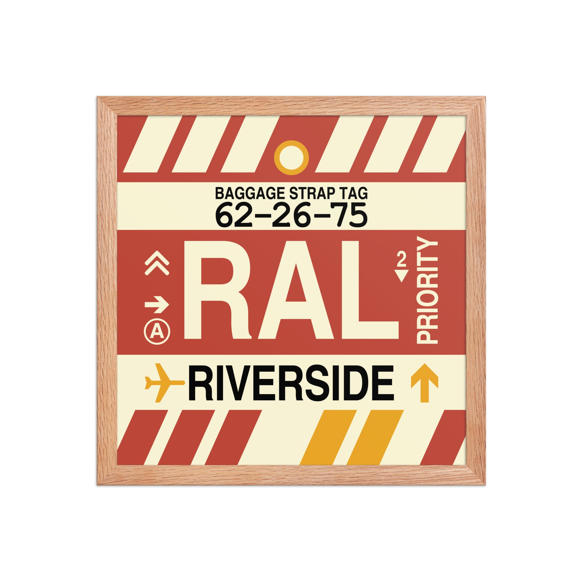 RAL Riverside Framed Print • Jet Age Baggage Tag Design • YHM Designs - Image 08