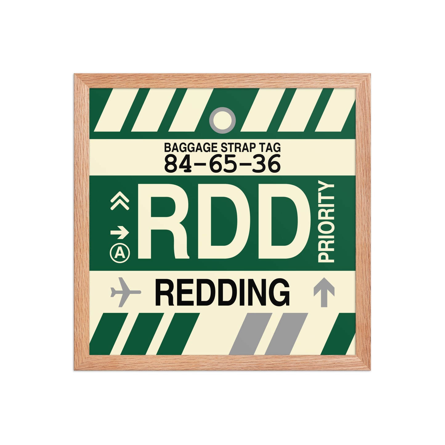 RDD Redding Framed Print • Jet Age Baggage Tag Design • YHM Designs - Image 08
