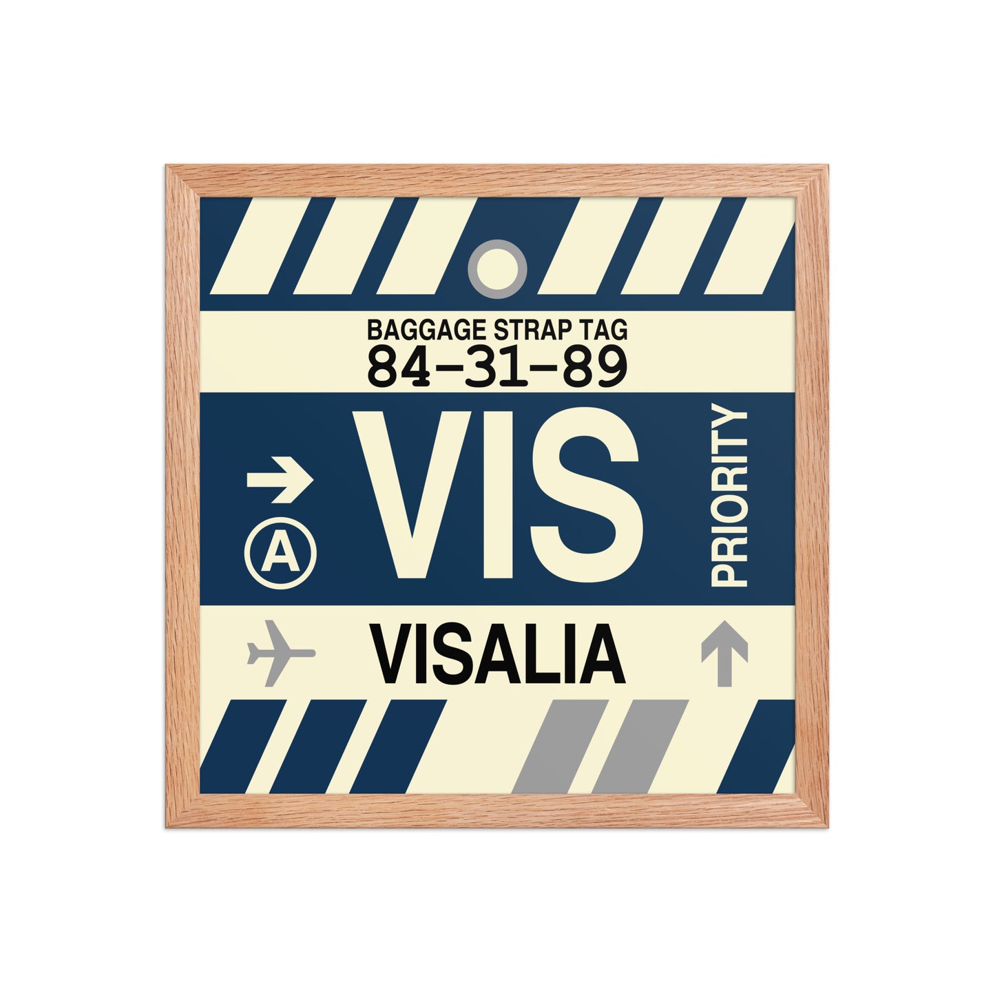 VIS Visalia Framed Print • Jet Age Baggage Tag Design • YHM Designs - Image 08