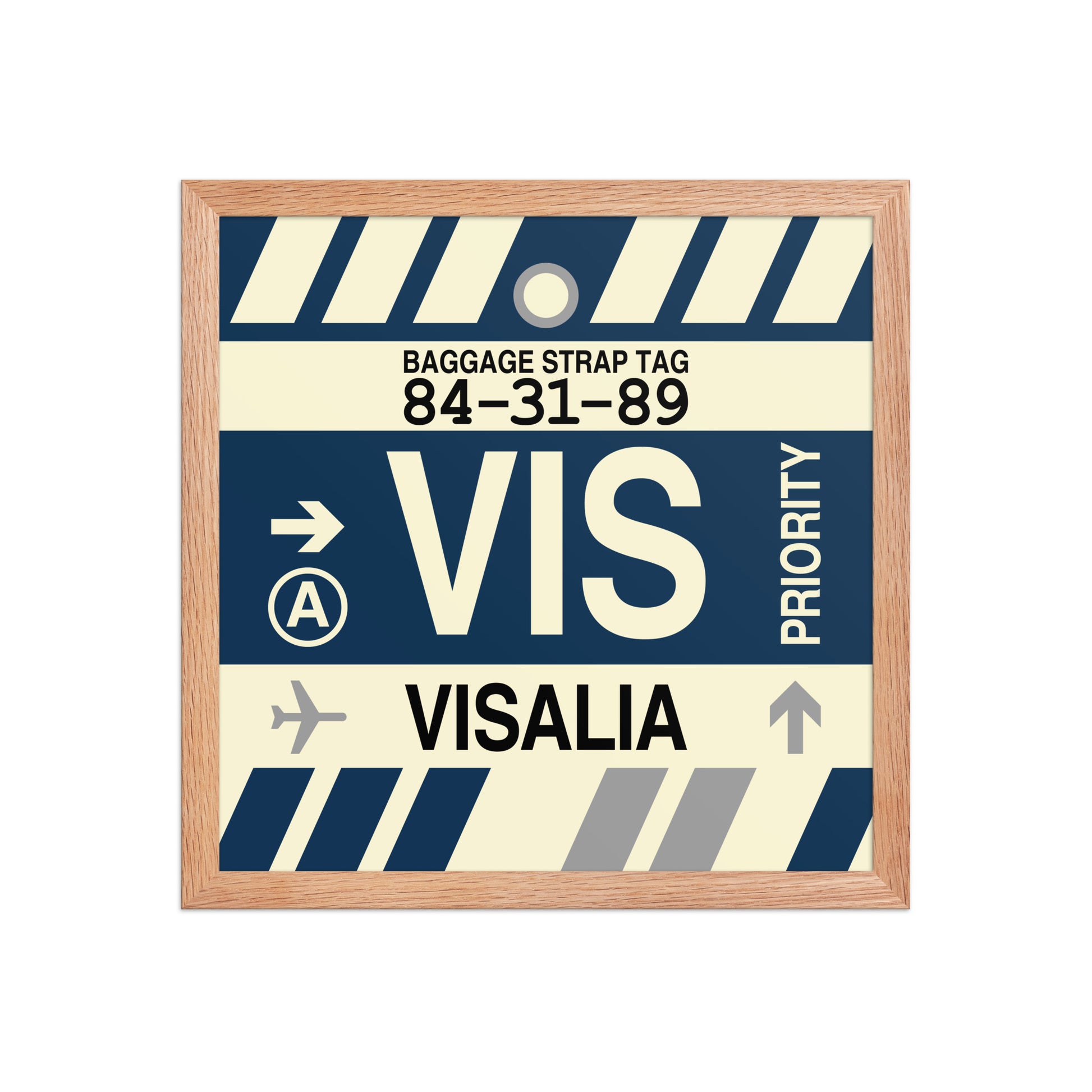 VIS Visalia Framed Print • Jet Age Baggage Tag Design • YHM Designs - Image 08