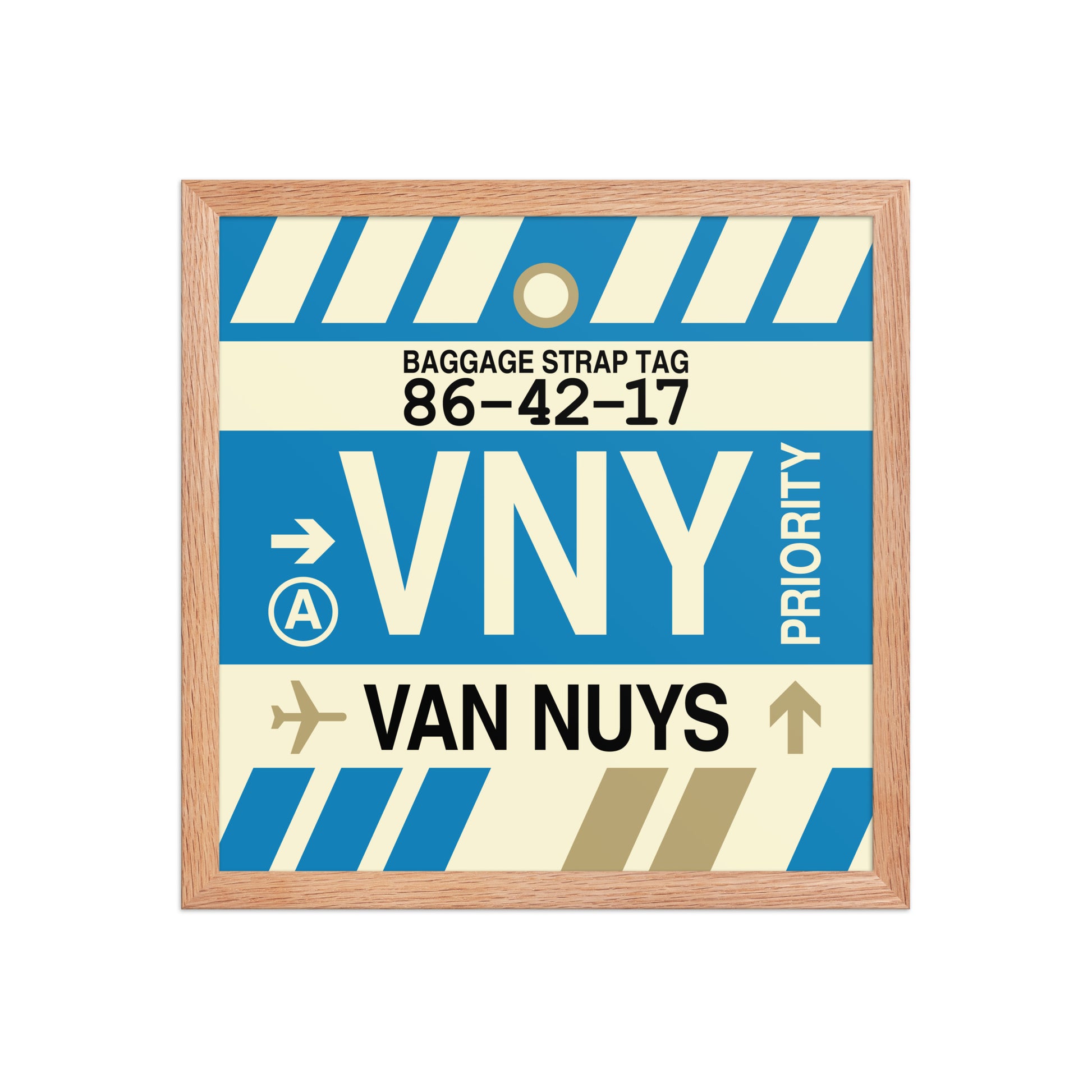 VNY Van Nuys Framed Print • Jet Age Baggage Tag Design • YHM Designs - Image 08