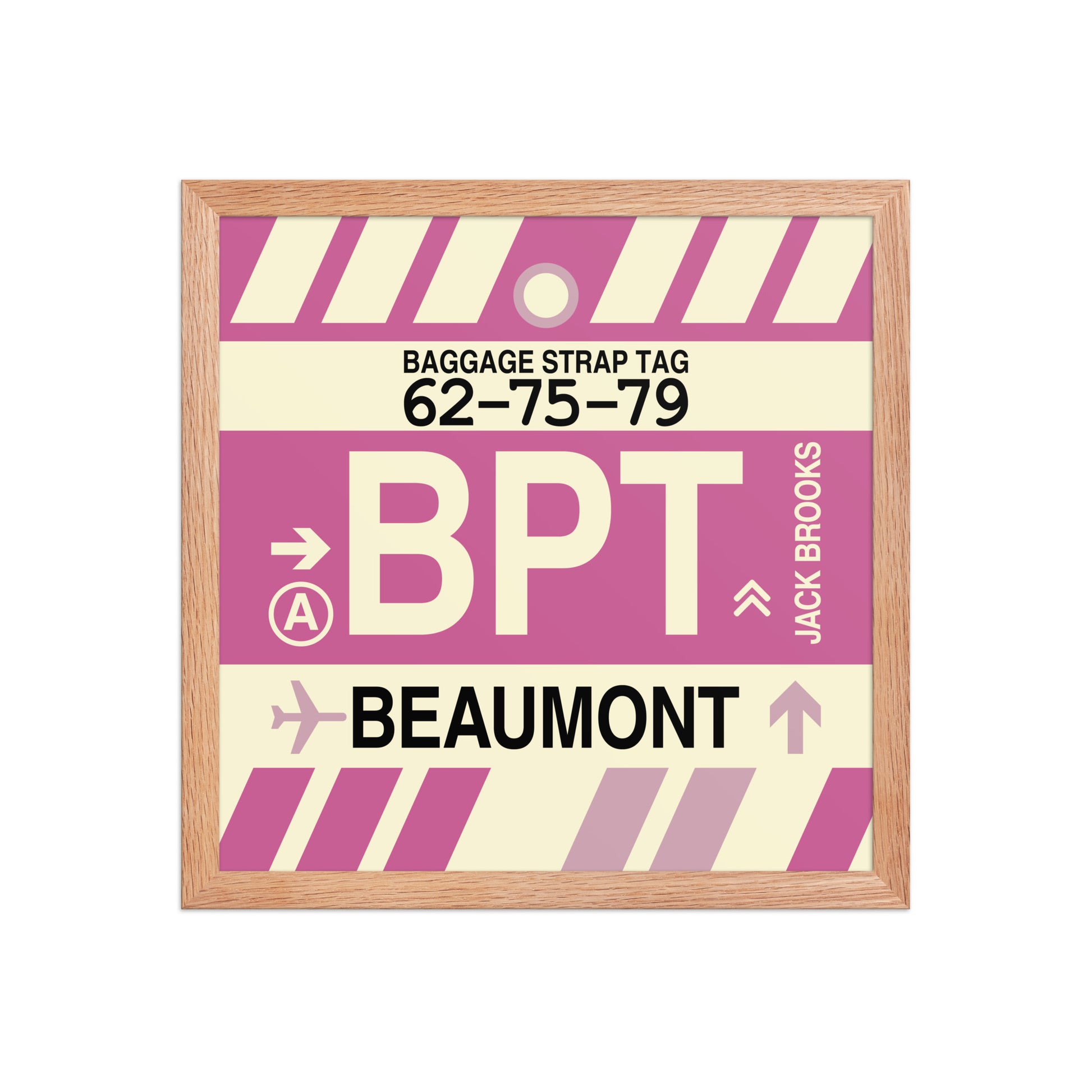 BPT Beaumont Framed Print • Jet Age Baggage Tag Design • YHM Designs - Image 08