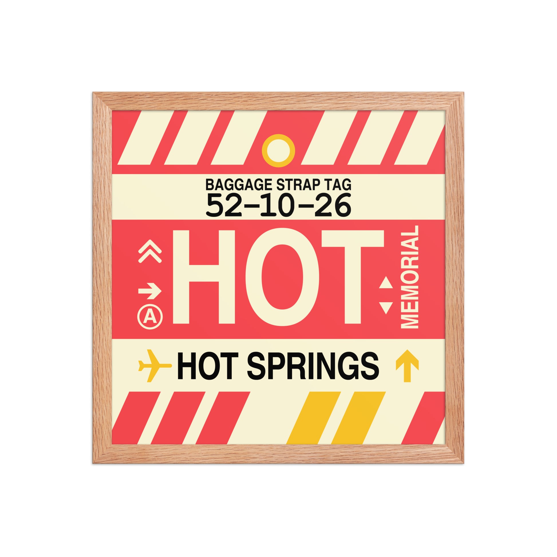 HOT Hot Springs Framed Print • Jet Age Baggage Tag Design • YHM Designs - Image 08