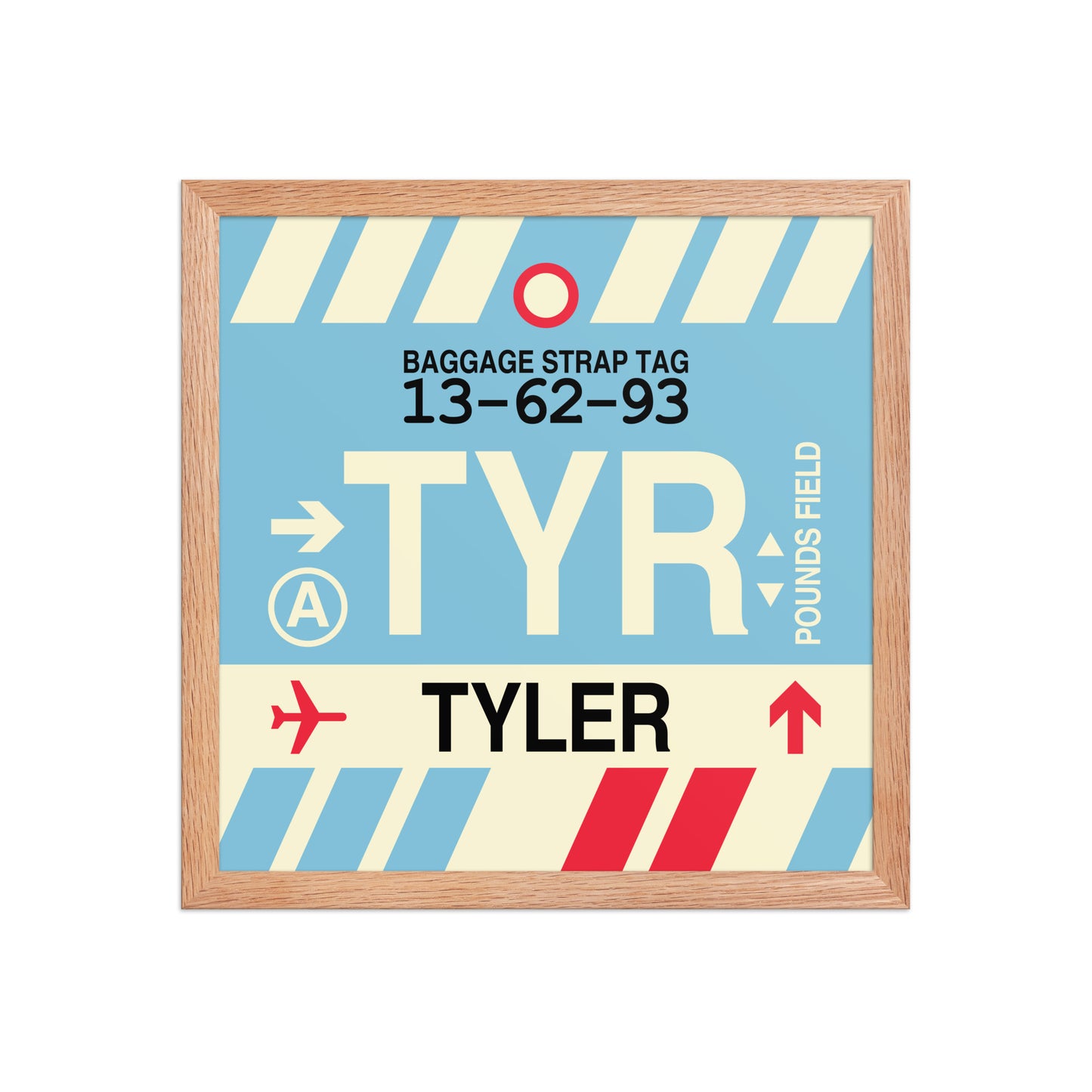 TYR Tyler Framed Print • Jet Age Baggage Tag Design • YHM Designs - Image 08