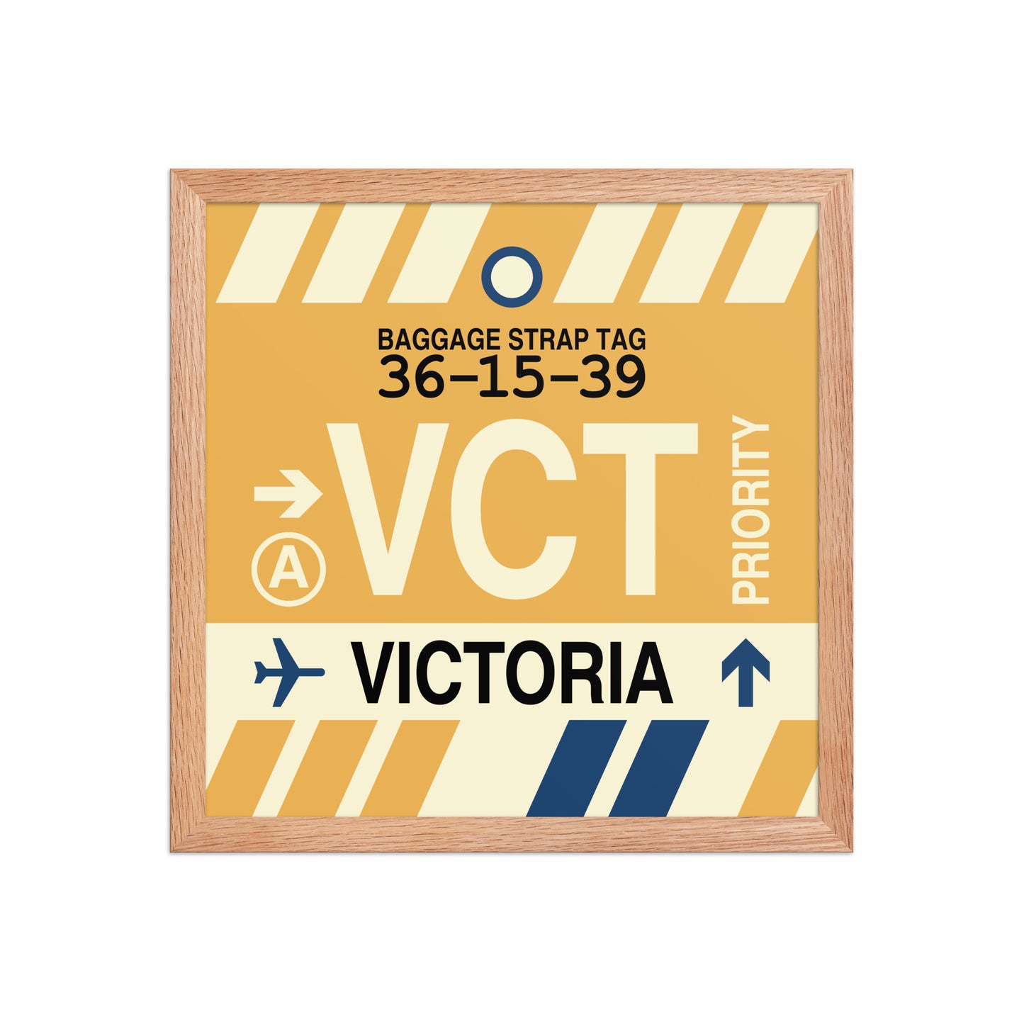 VCT Victoria Framed Print • Jet Age Baggage Tag Design • YHM Designs - Image 08