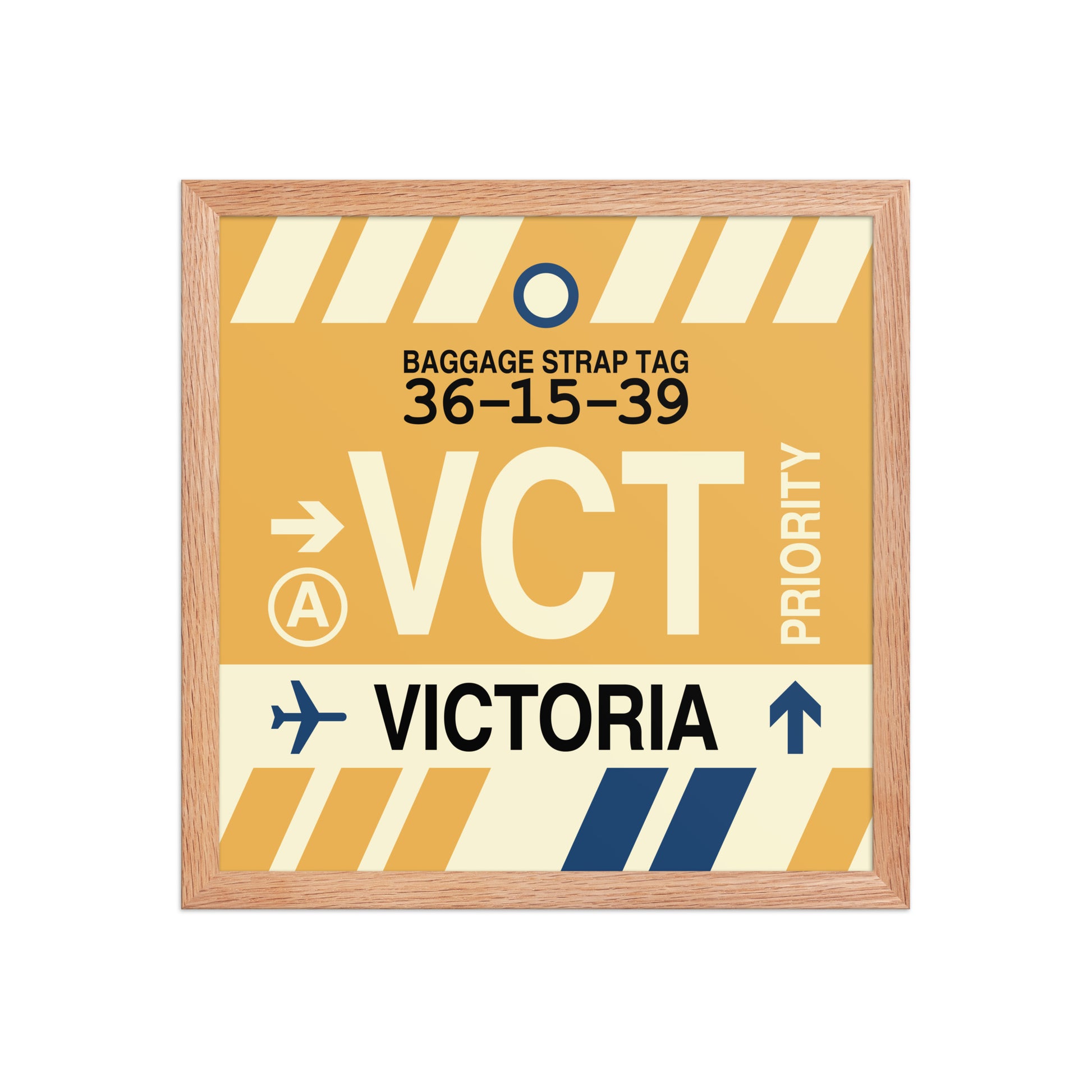 VCT Victoria Framed Print • Jet Age Baggage Tag Design • YHM Designs - Image 08
