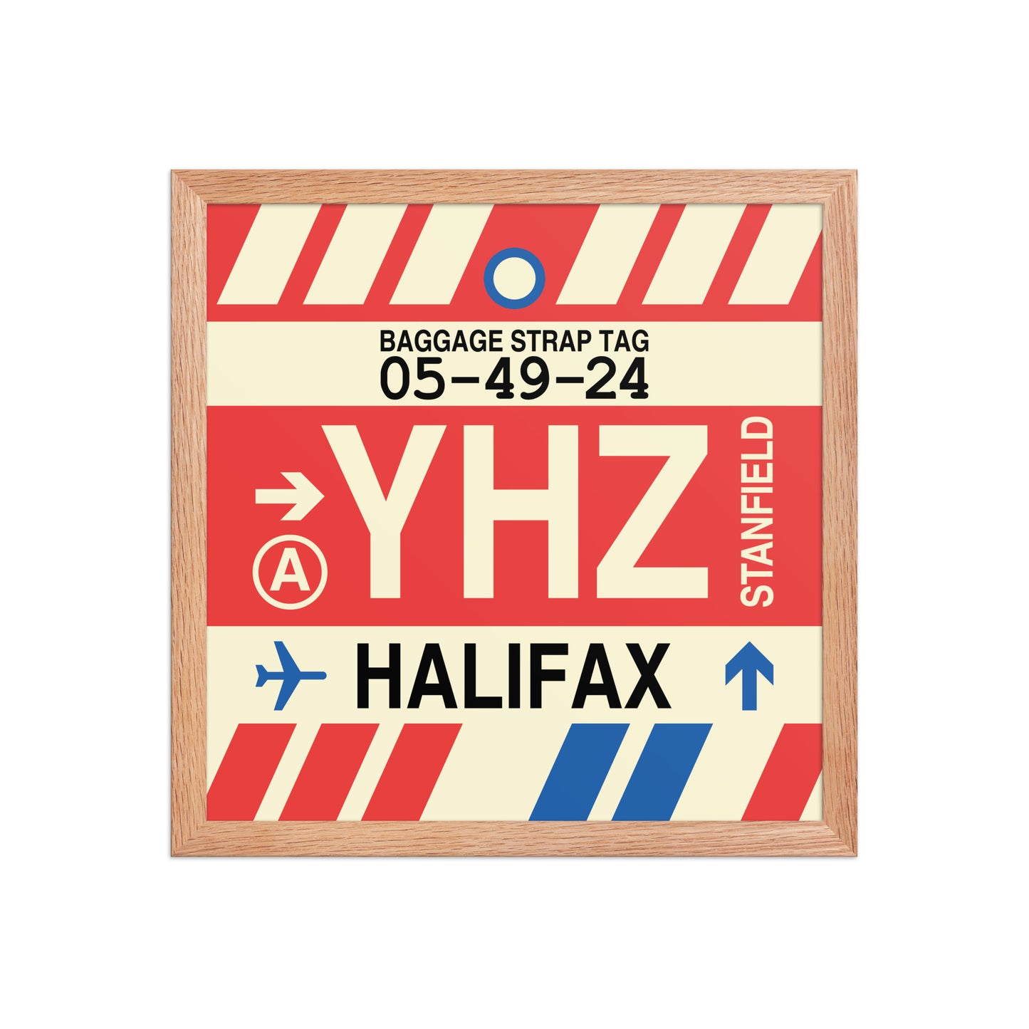YHZ Halifax Framed Print • Jet Age Baggage Tag Design • YHM Designs - Image 09