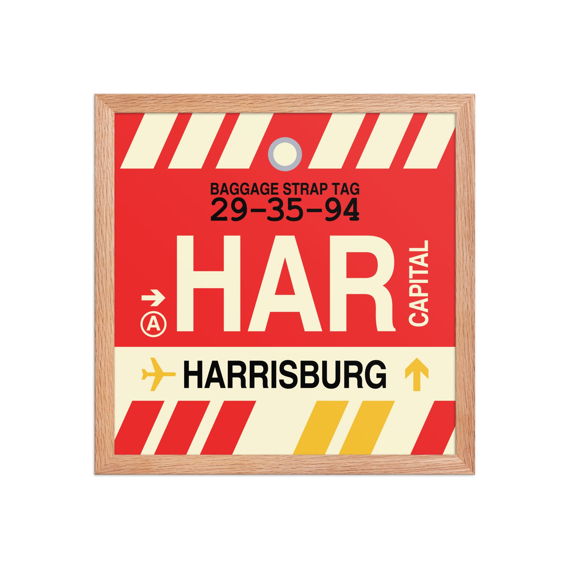 HAR Harrisburg Framed Print • Jet Age Baggage Tag Design • YHM Designs - Image 09