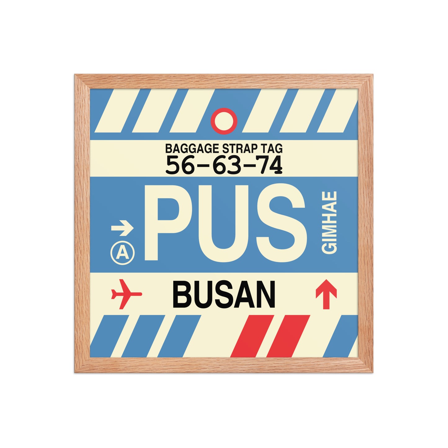PUS Busan Framed Print • Jet Age Baggage Tag Design • YHM Designs - Image 09