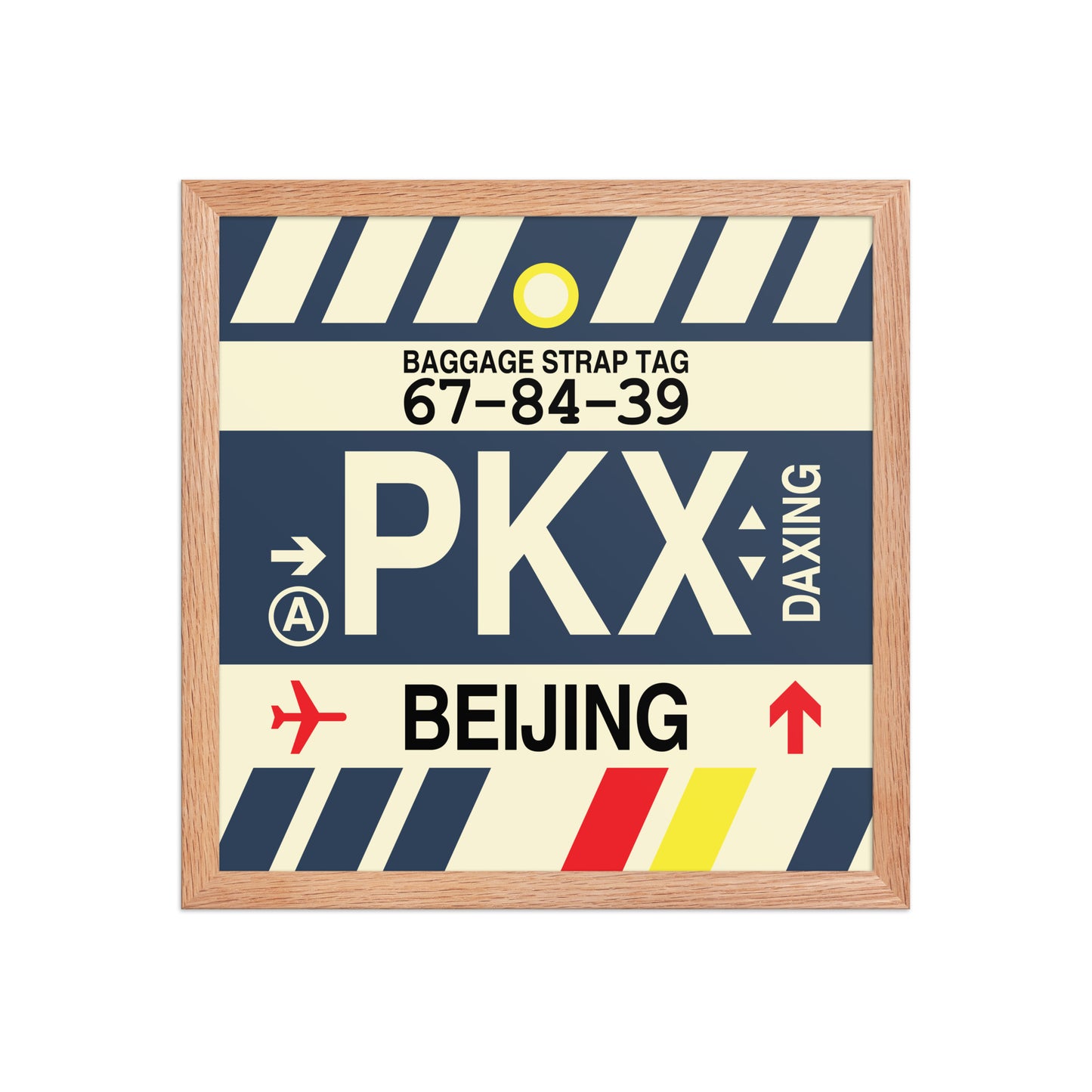 PKX Beijing Framed Print • Jet Age Baggage Tag Design • YHM Designs - Image 09