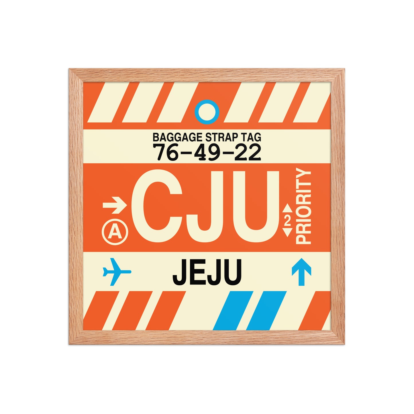 CJU Jeju Framed Print • Jet Age Baggage Tag Design • YHM Designs - Image 08