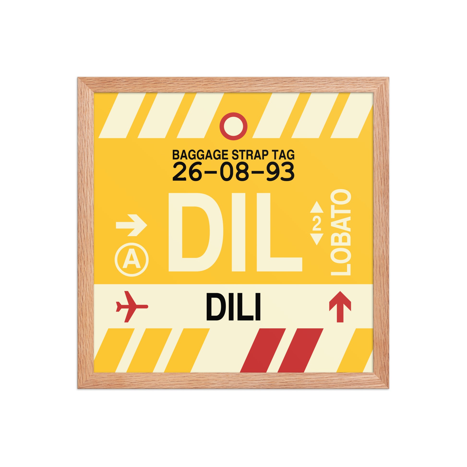 DIL Dili Framed Print • Jet Age Baggage Tag Design • YHM Designs - Image 08