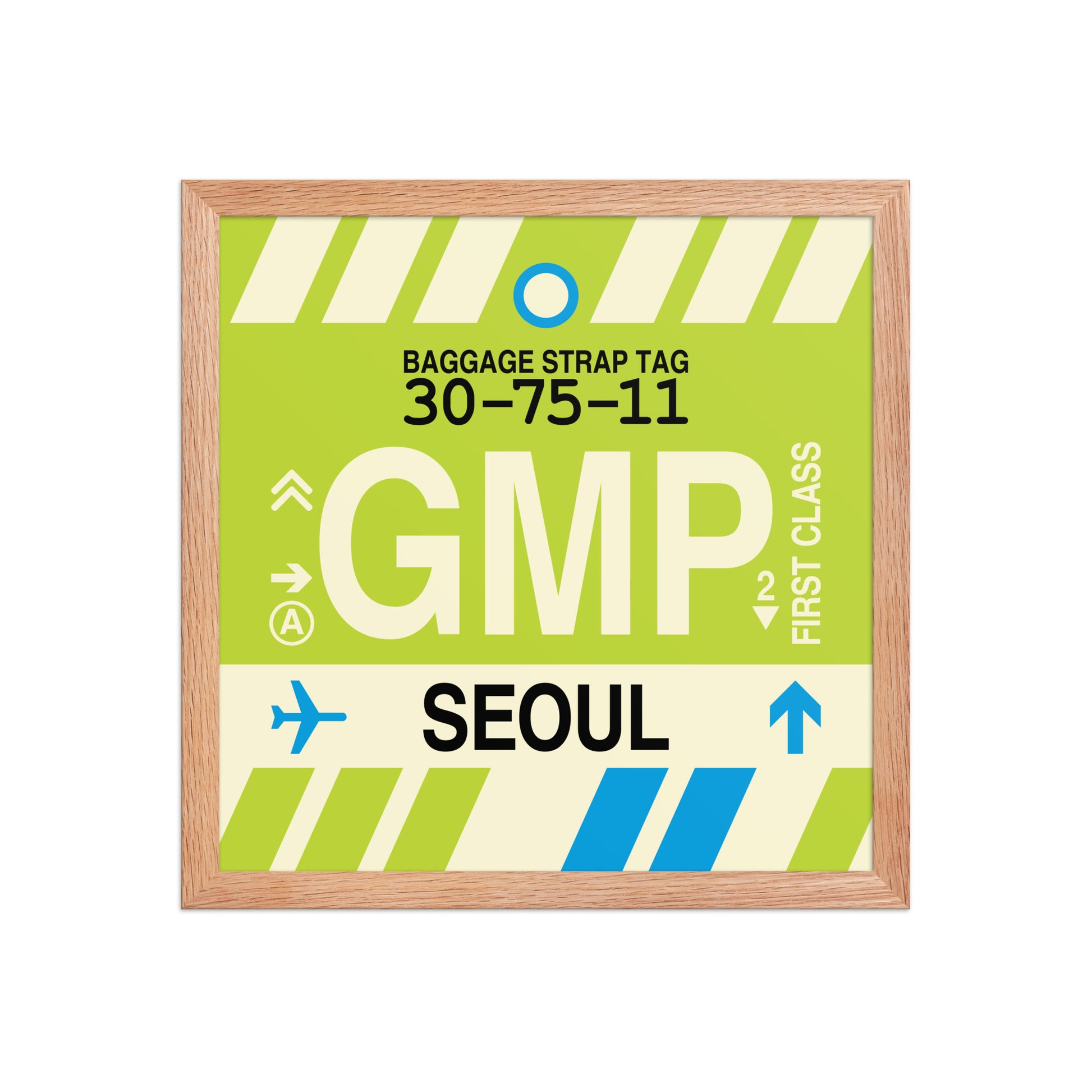 GMP Seoul Framed Print • Jet Age Baggage Tag Design • YHM Designs - Image 08