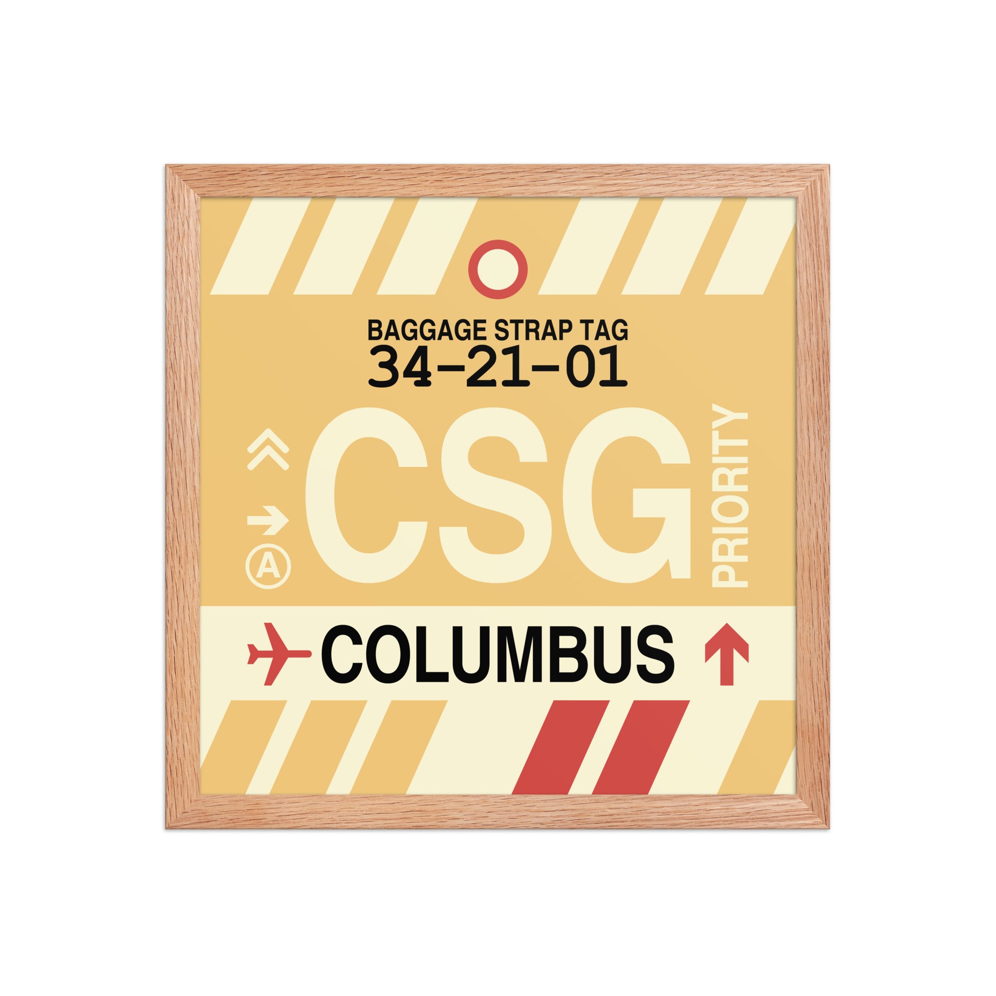 CSG Columbus Framed Print • Jet Age Baggage Tag Design • YHM Designs - Image 08