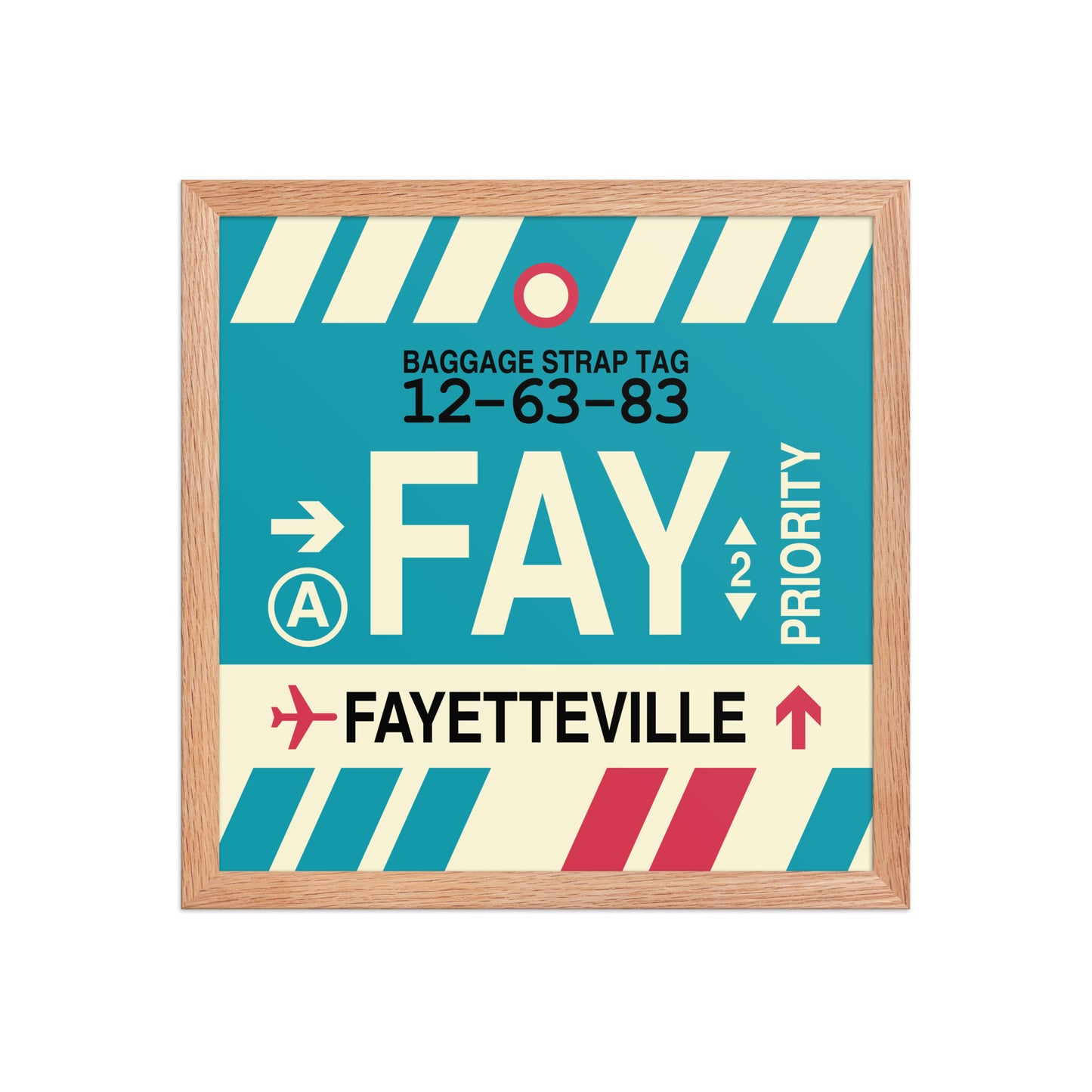 FAY Fayetteville Framed Print • Jet Age Baggage Tag Design • YHM Designs - Image 08