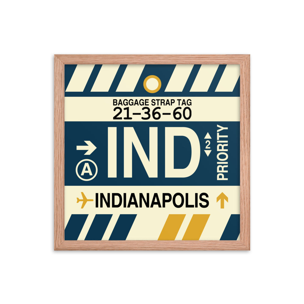 Travel-Themed Framed Print • IND Indianapolis Souvenir • YHM Designs - Image 08