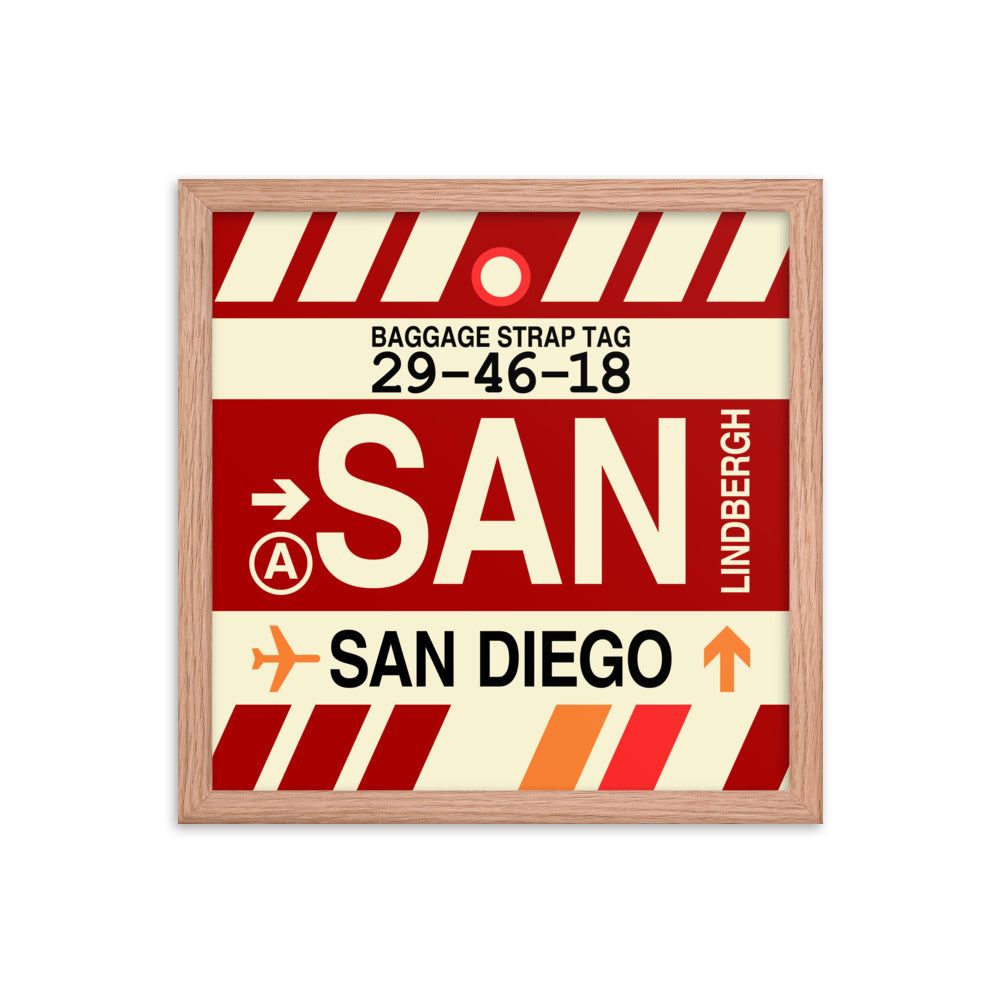 Travel-Themed Framed Print • SAN San Diego • YHM Designs - Image 08
