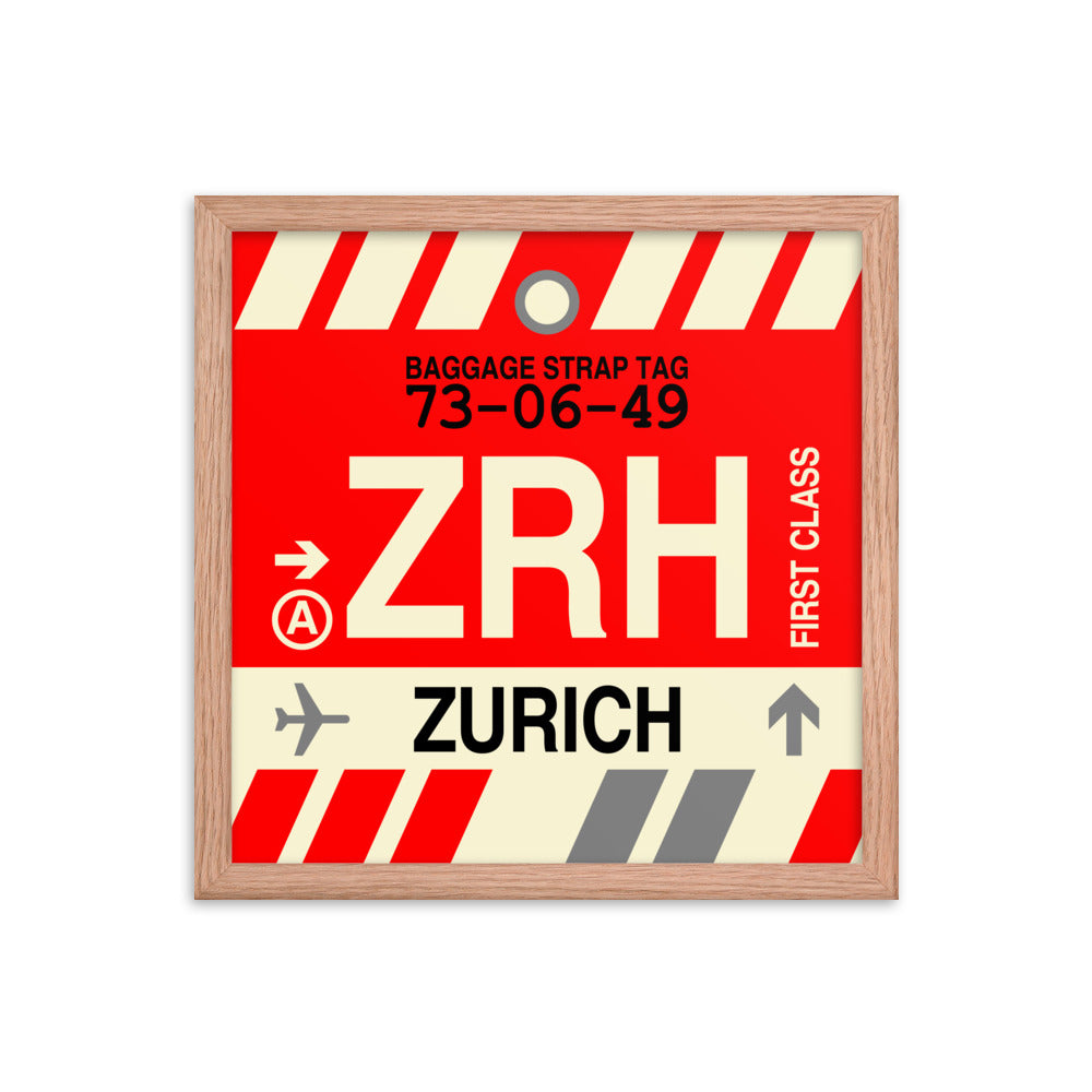 Travel-Themed Framed Print • ZRH Zurich • YHM Designs - Image 08
