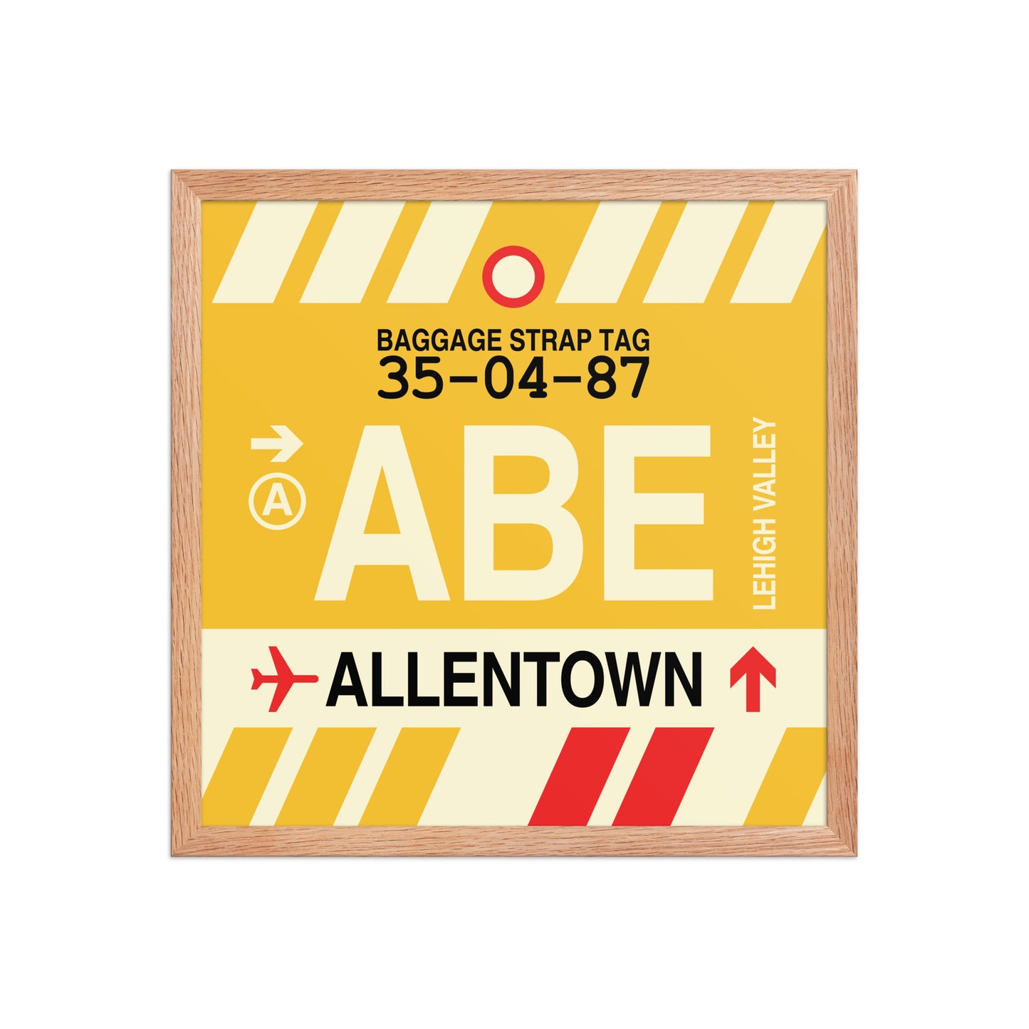 ABE Allentown Framed Print • Jet Age Baggage Tag Design • YHM Designs - Image 09